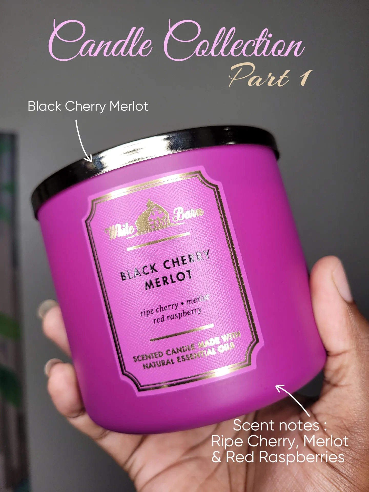 Cherry Scented Aromatherapy Candles for Relaxation, 3 Wick Candle