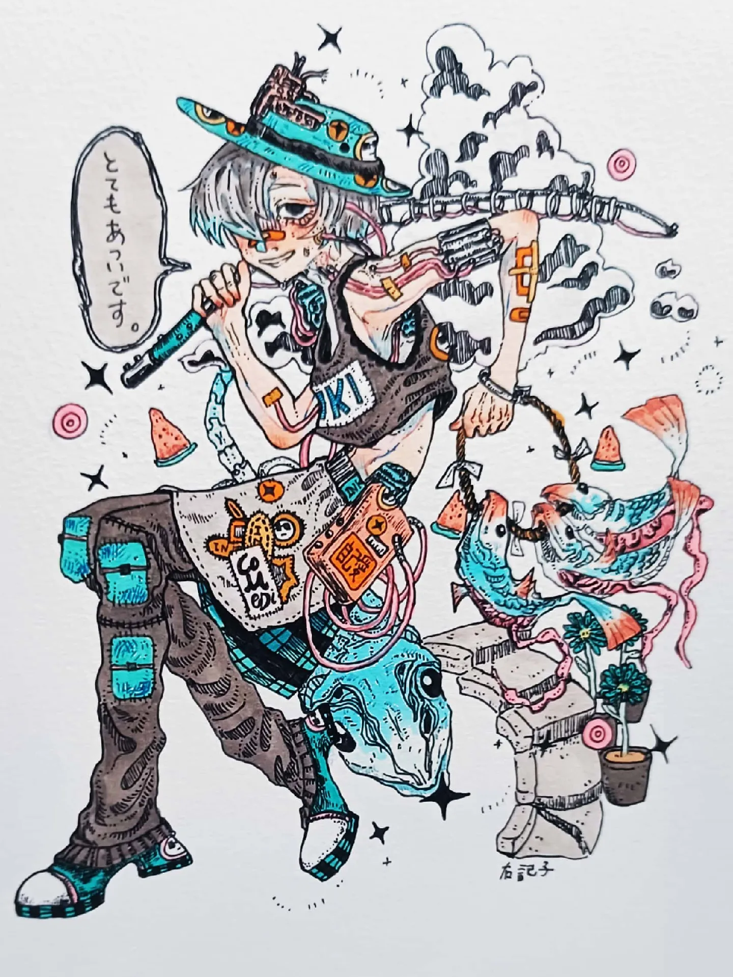 ☆オリジナル手描きイラスト☆アナログイラスト○ハガキサイズ