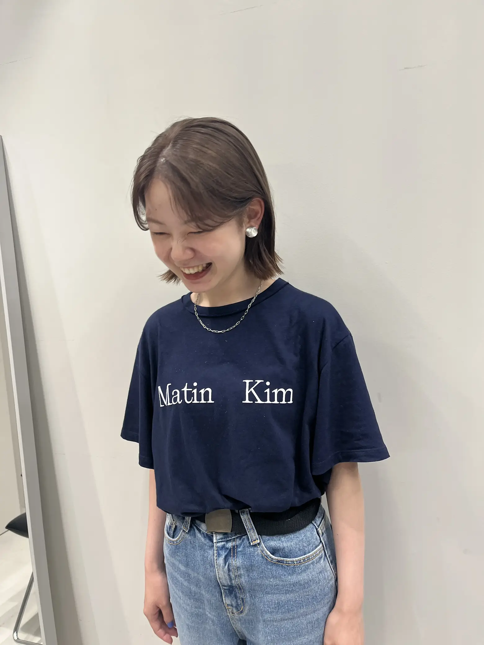 matin kim matinkim Tシャツ クロップド ショート丈 水色