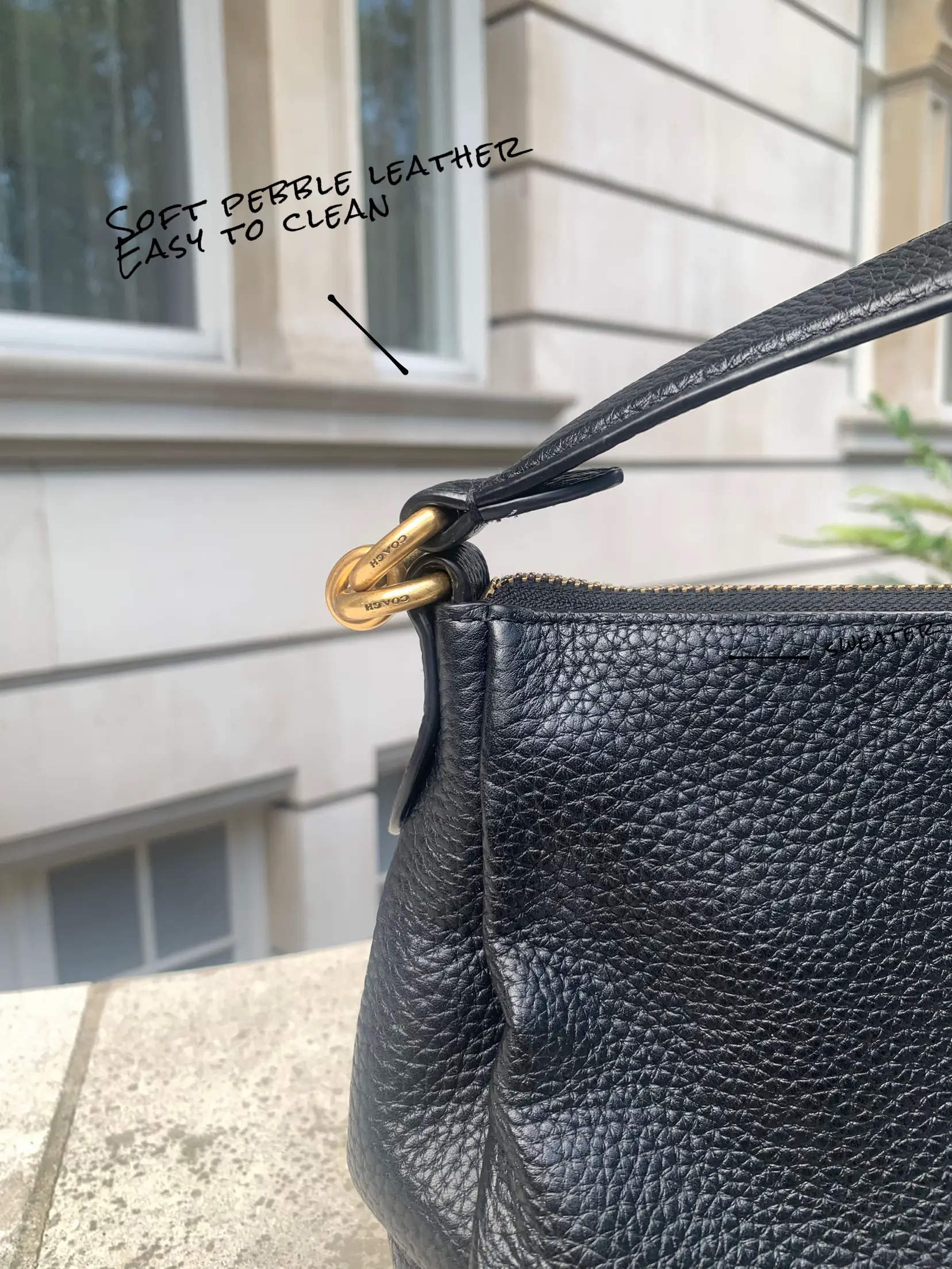 Backpack Charlotte Of Soft Pebble Leather - Black