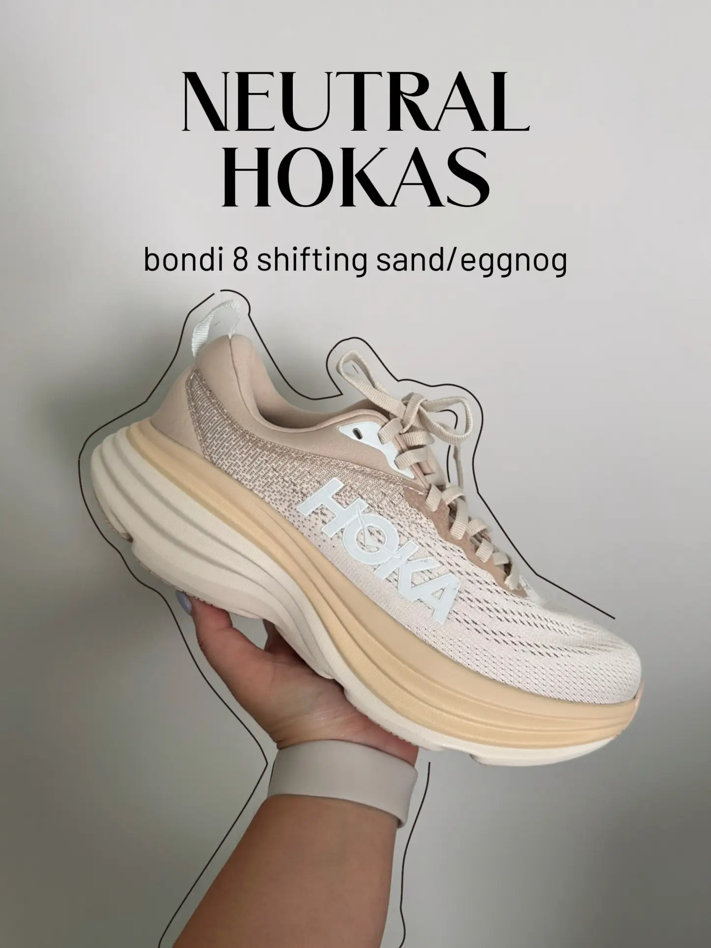 Hoka Bondi 8 Shifting Sand Eggnog Women's
