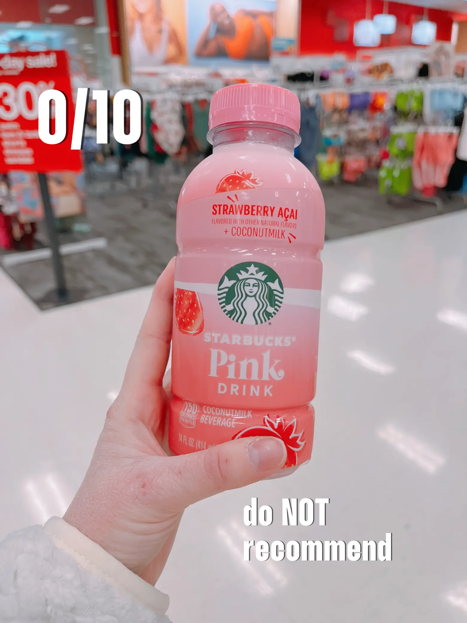 Starbucks Pink Drink Strawberry Acai + Coconut Milk - 14 Fl Oz