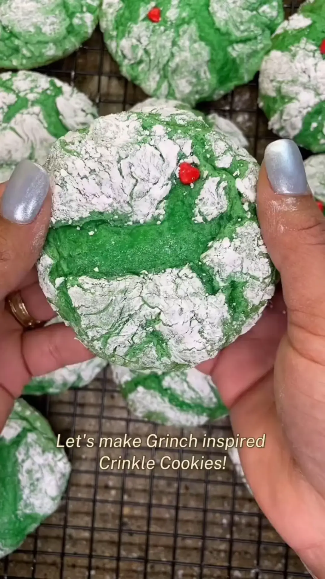 Grinch Crinkle Cookies - To Simply Inspire