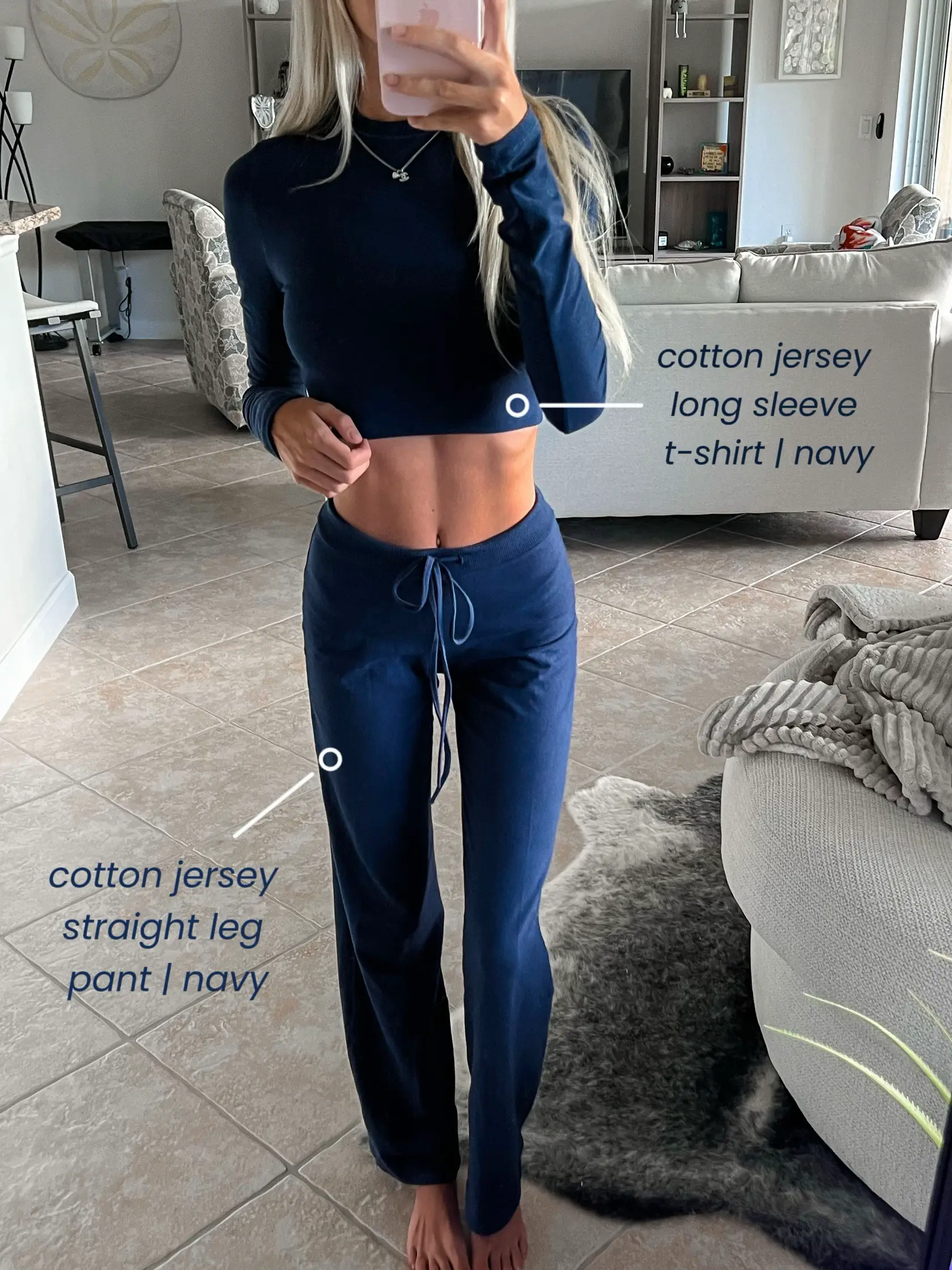 Kimberly Cotton Jersey Lounge Set, Cotton Jersey Lounge Set Fold over Yoga  Pants, Woman Cotton Jersey Lounge Set (Black Long,XS) : :  Clothing, Shoes & Accessories