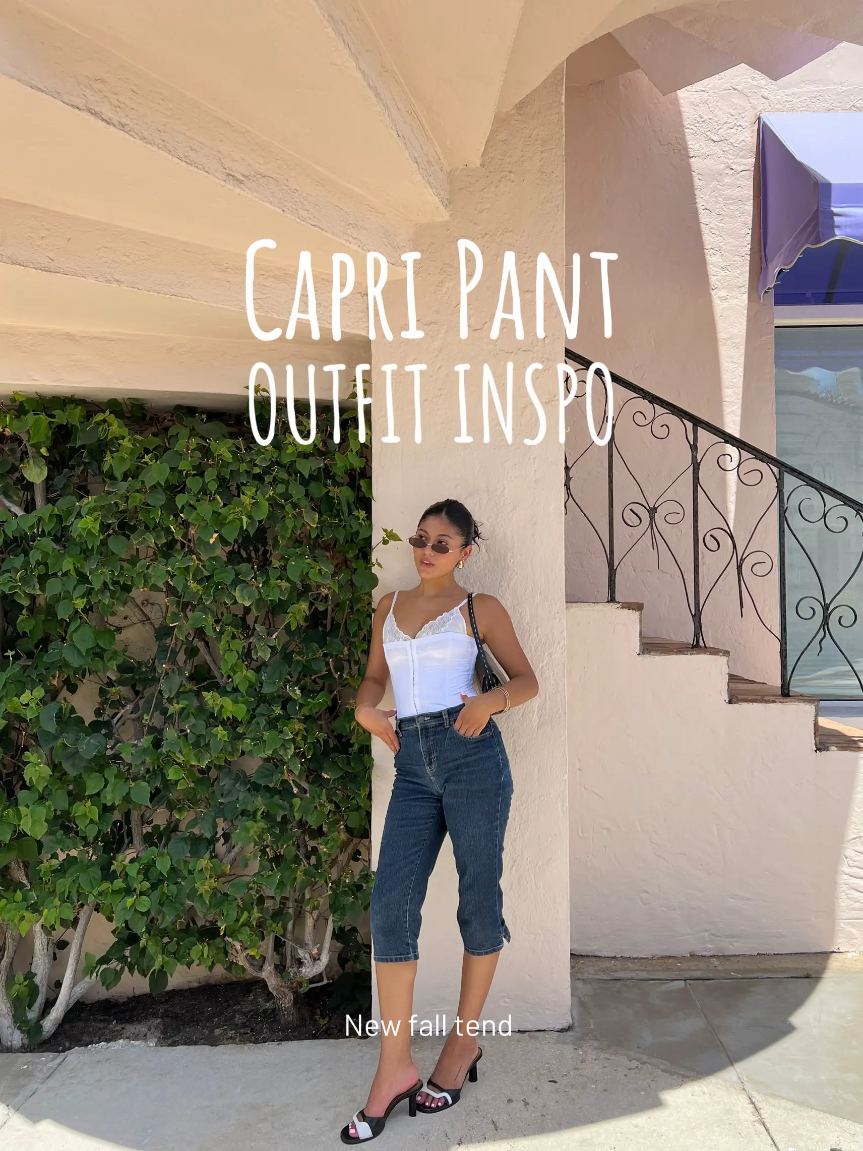 Y2k capri pants white low rise capris Vintage 2000s - Depop