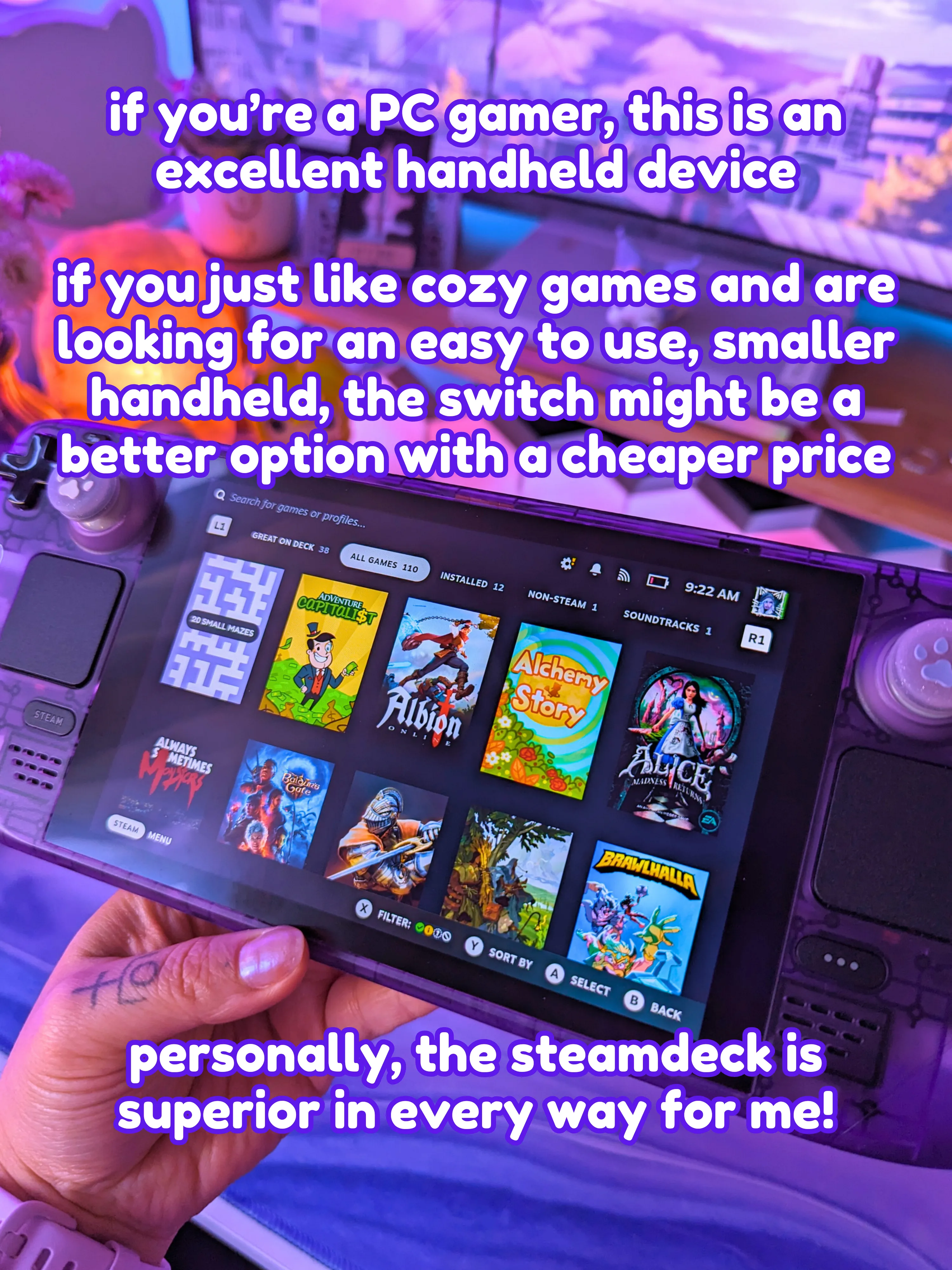 🤔 do i prefer the steamdeck over the switch? | Gallery posted by  astarael.games | Lemon8