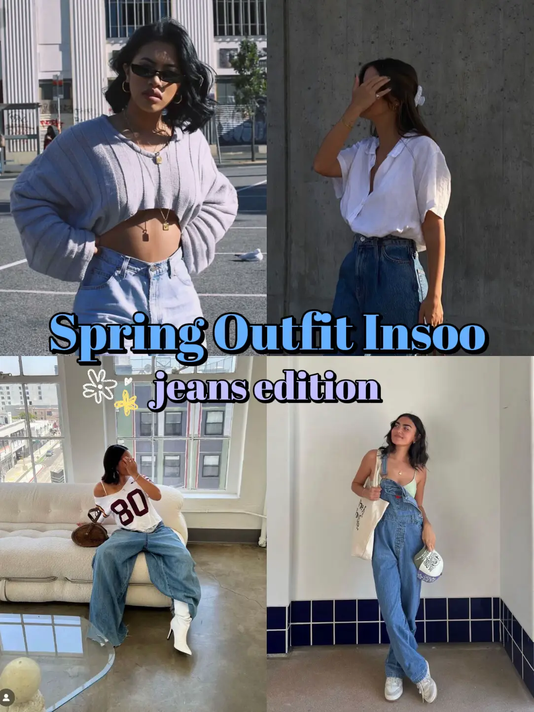 transitional fit 🩵 ——— baggy denim, jeans, knitwear, knit vest, blue  outfit, vest, nyfw, oversized
