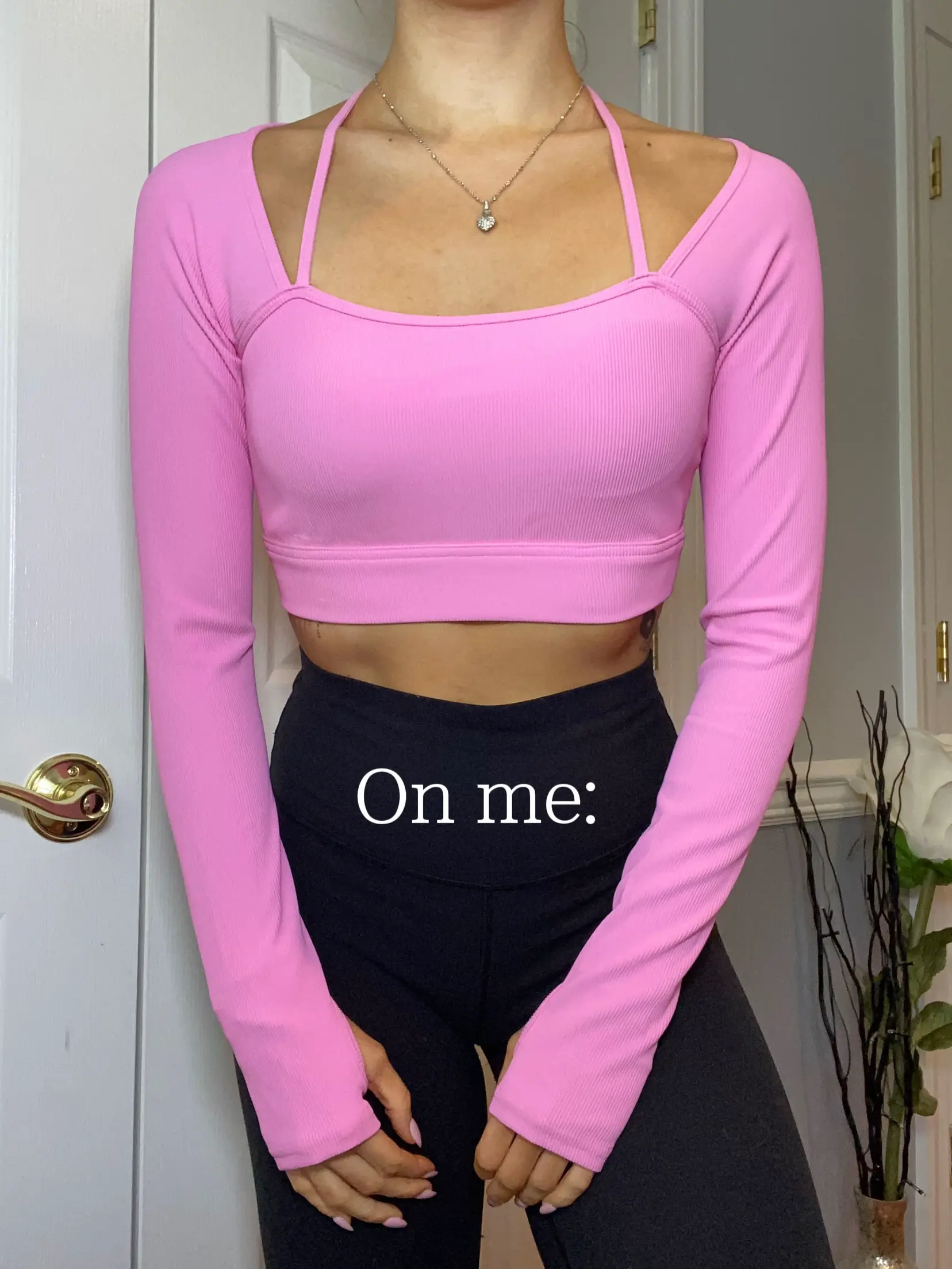 IWEMEK Women Seamless Yoga Outfits 2 Piece Workout Short Sleeve Crop Top  with High Waisted Running Shorts Sets Activewear, 3pcs-hot Pink, Medium