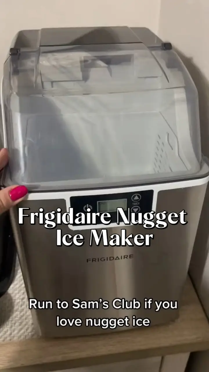 Frigidaire Countertop Crunchy Chewable Nugget Ice Maker v2, 44lbs per Day, Stainless Steel