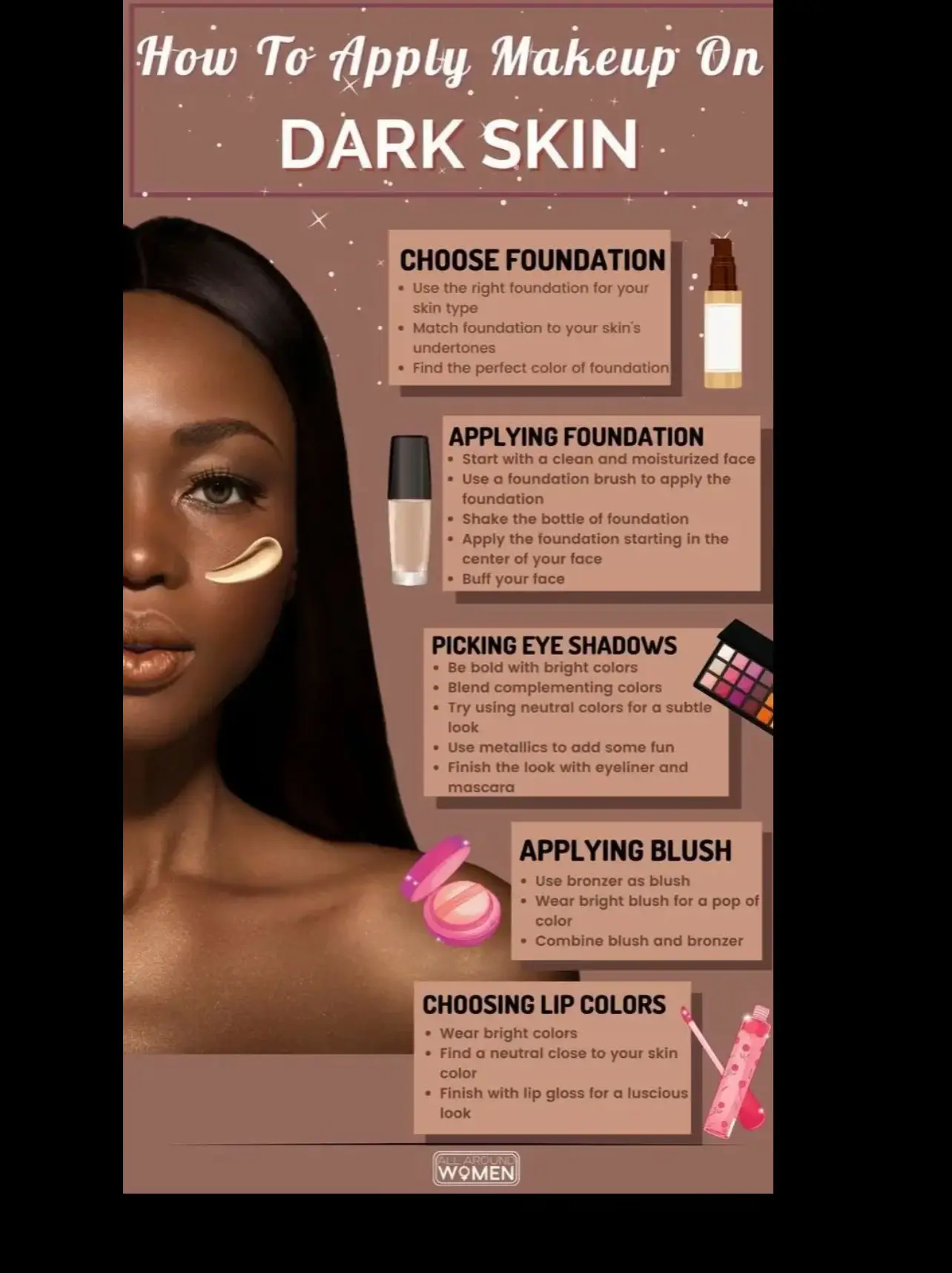 HOW TO DO A FULL FACE MAKEUP ON DARK SKIN// TUTORIAL 