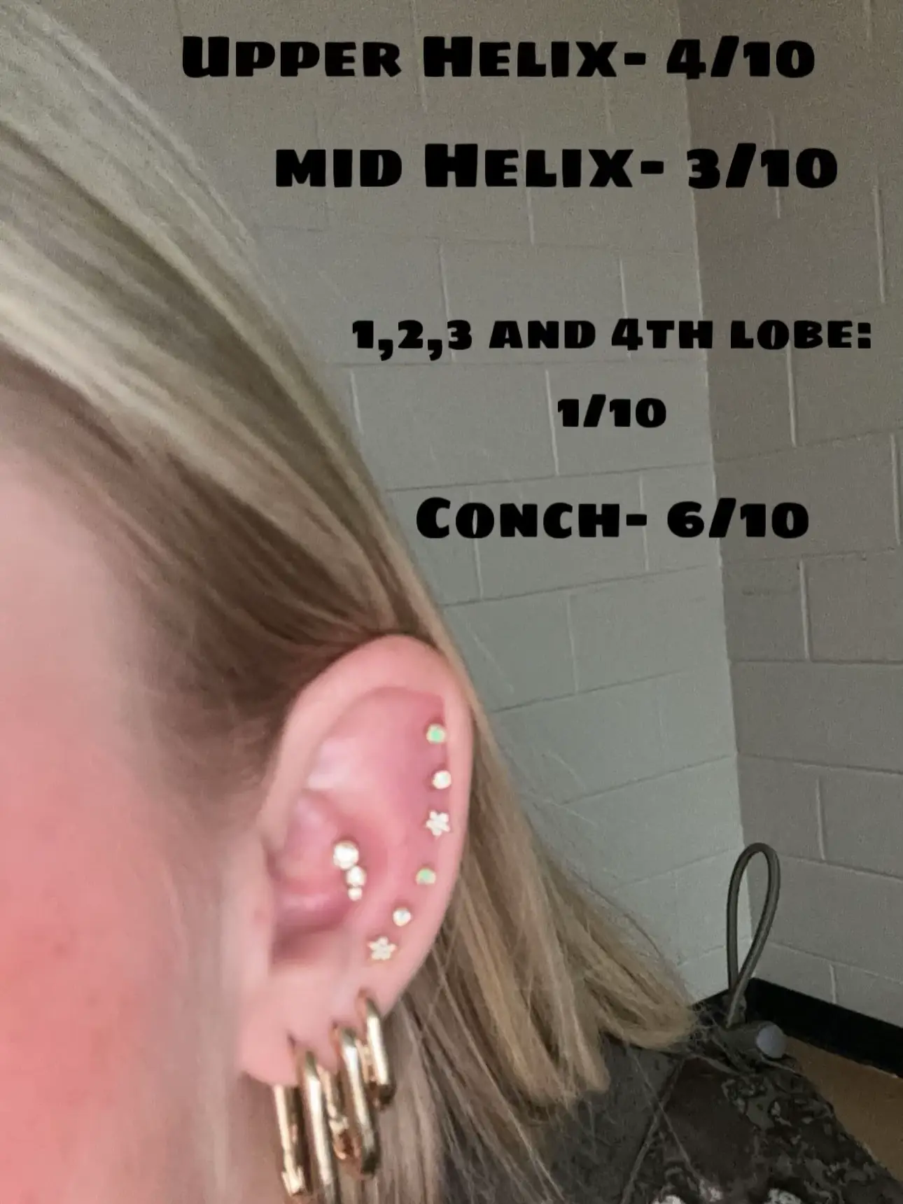 Looking for new piercing ideas! Both ears are pretty similar. “Star” side  is a flat piercing up top and “Moon” side is a helix. I've considered  getting either a forward helix or