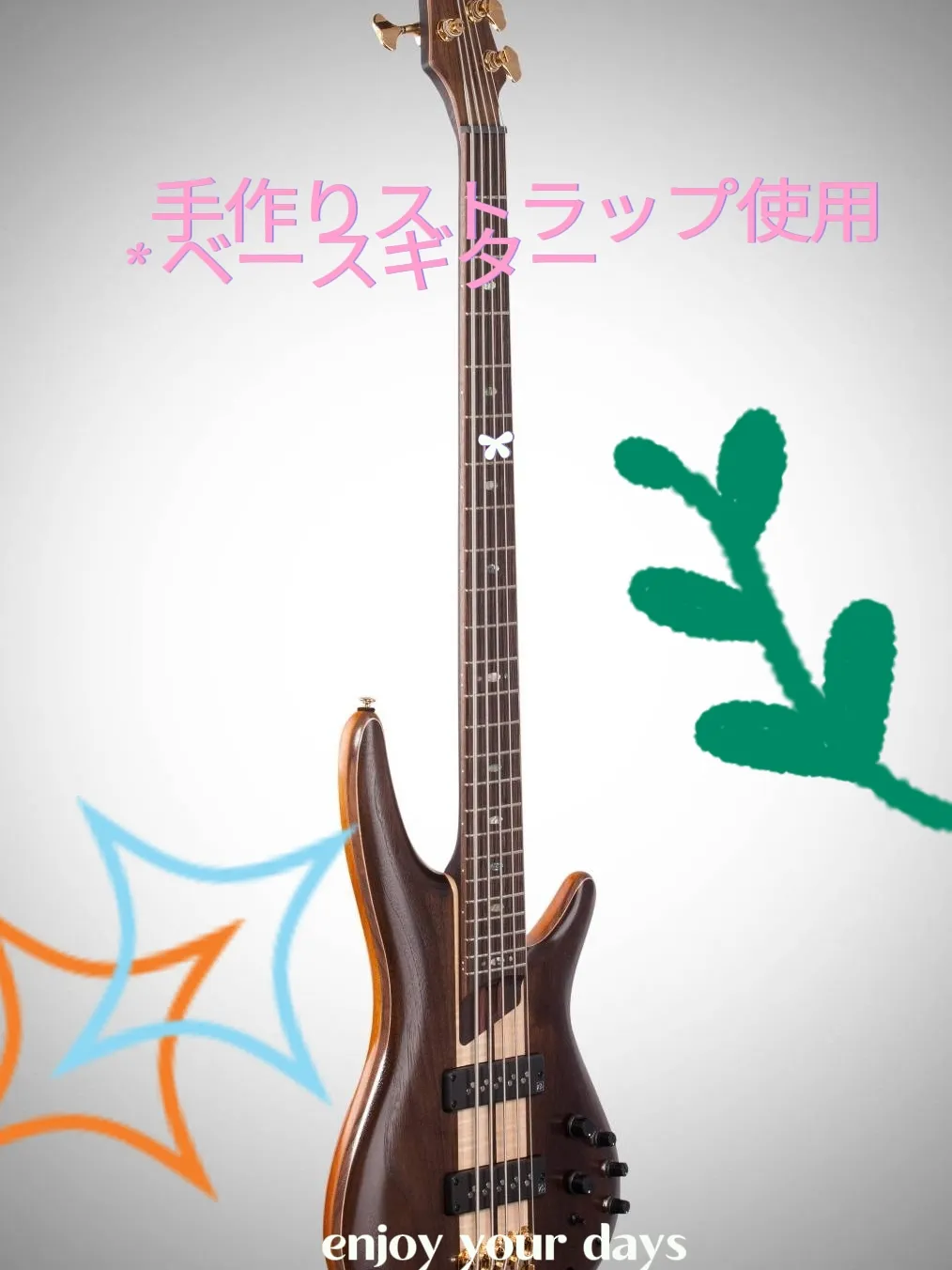 ジプシーローズ エレキベース ブラック ケース、トレモロアーム付き