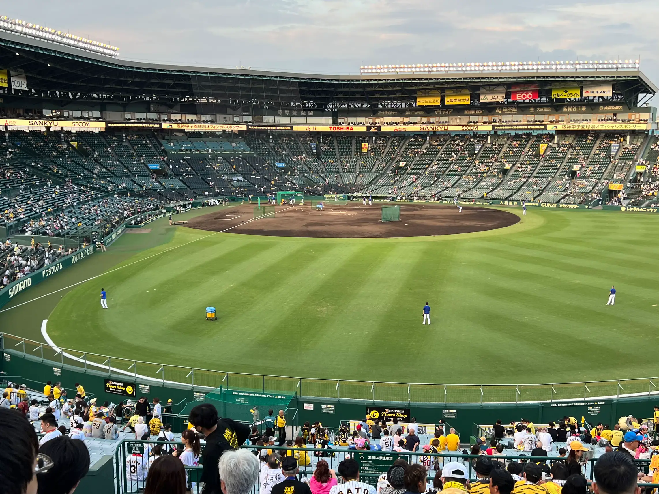 8 月6 日(土) マツダスタジアム 広島カープ対阪神タイガースの 外野砂かぶり席レフト1階3塁側北73通路Ｆ列Ｌ ３席つながり - 興行チケット