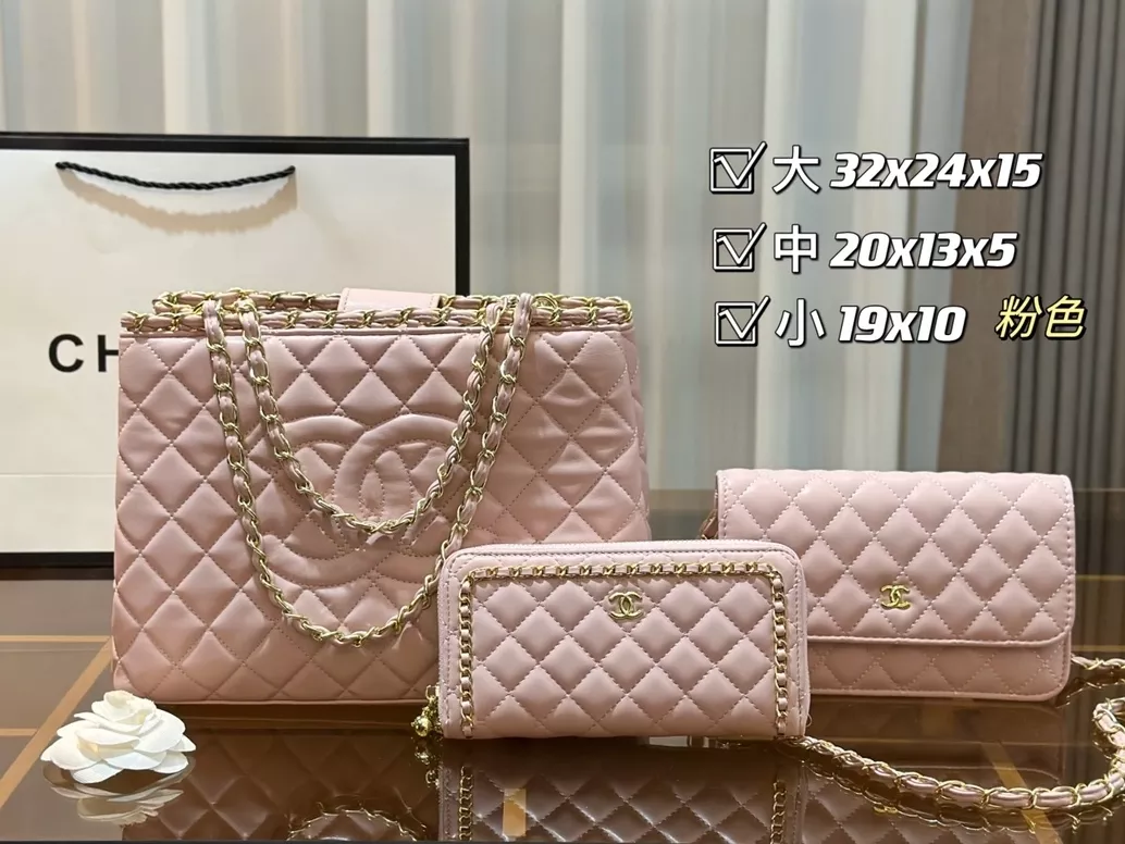 Popular CHANEL Shoulder bag tote bag handbag 3 piece set