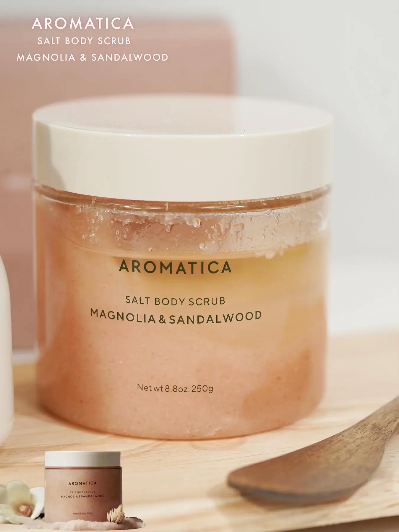 AROMATICA Salt Body Scrub Magnolia & Sandalwood 250g