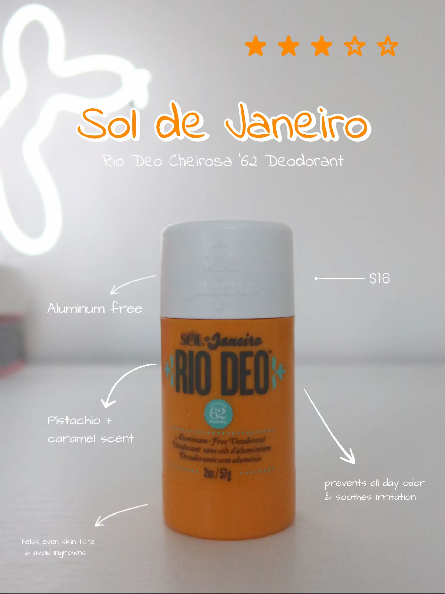Sol de Janeiro Rio Deo Cheirosa 62 Aluminium-Free Deodorant 57g, Free US  Shipping