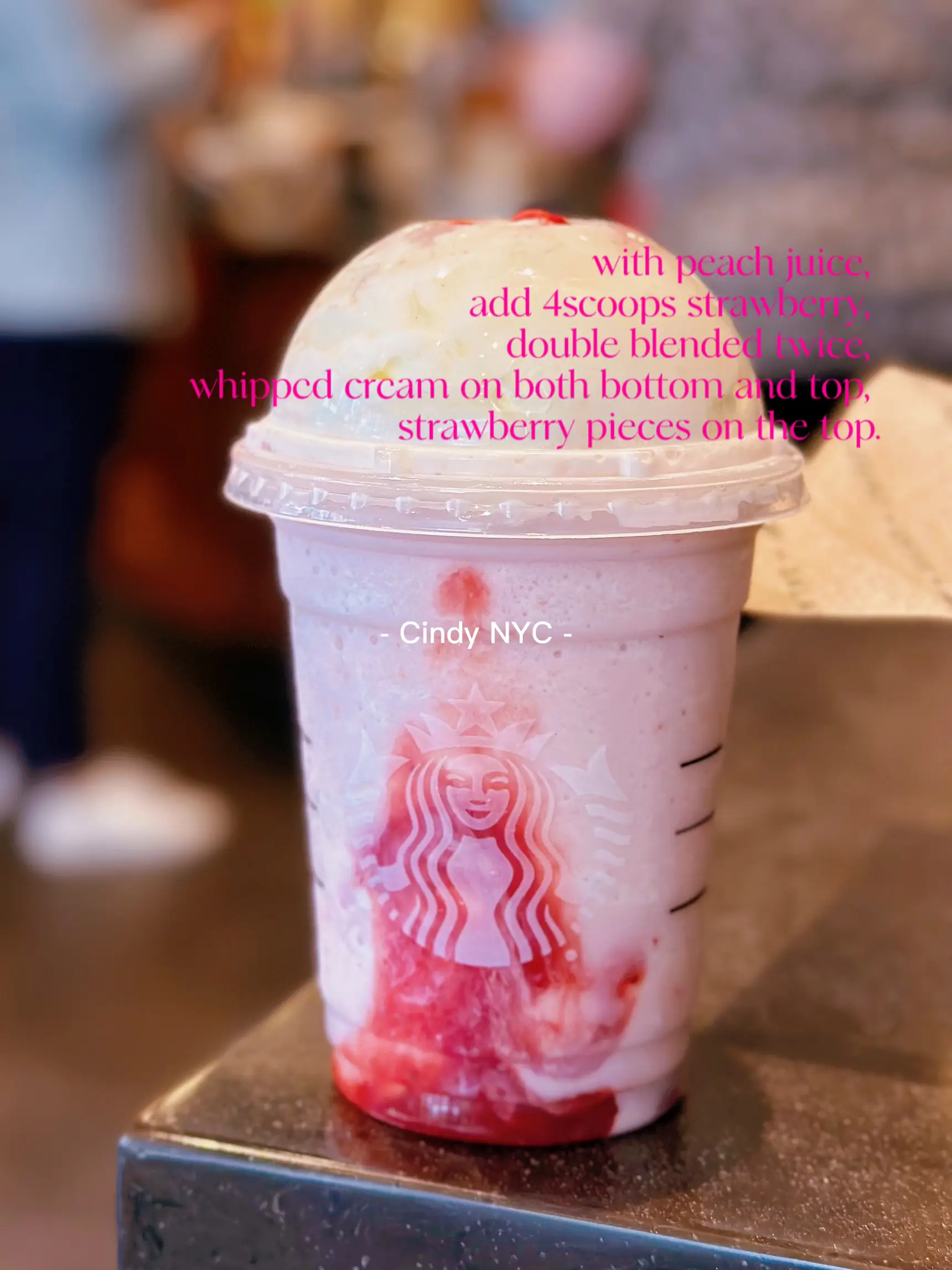 Strawberry Starbucks Cup With Straw Topper 