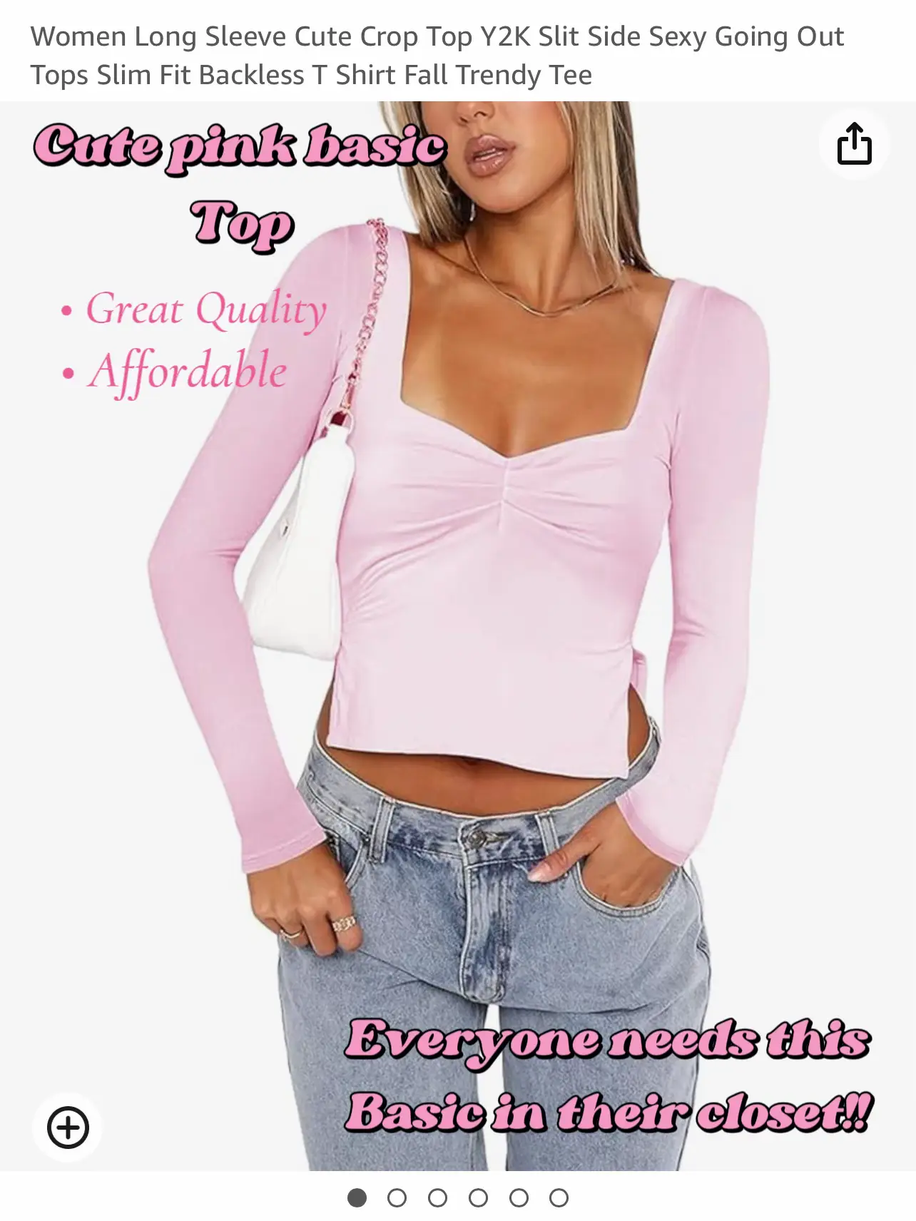 Women Summer Short Sleeve Top Y2K Square Neck Shirt Tee Basic Cute Slim  Fitted Crop Top Blouse, B-pink, Medium 