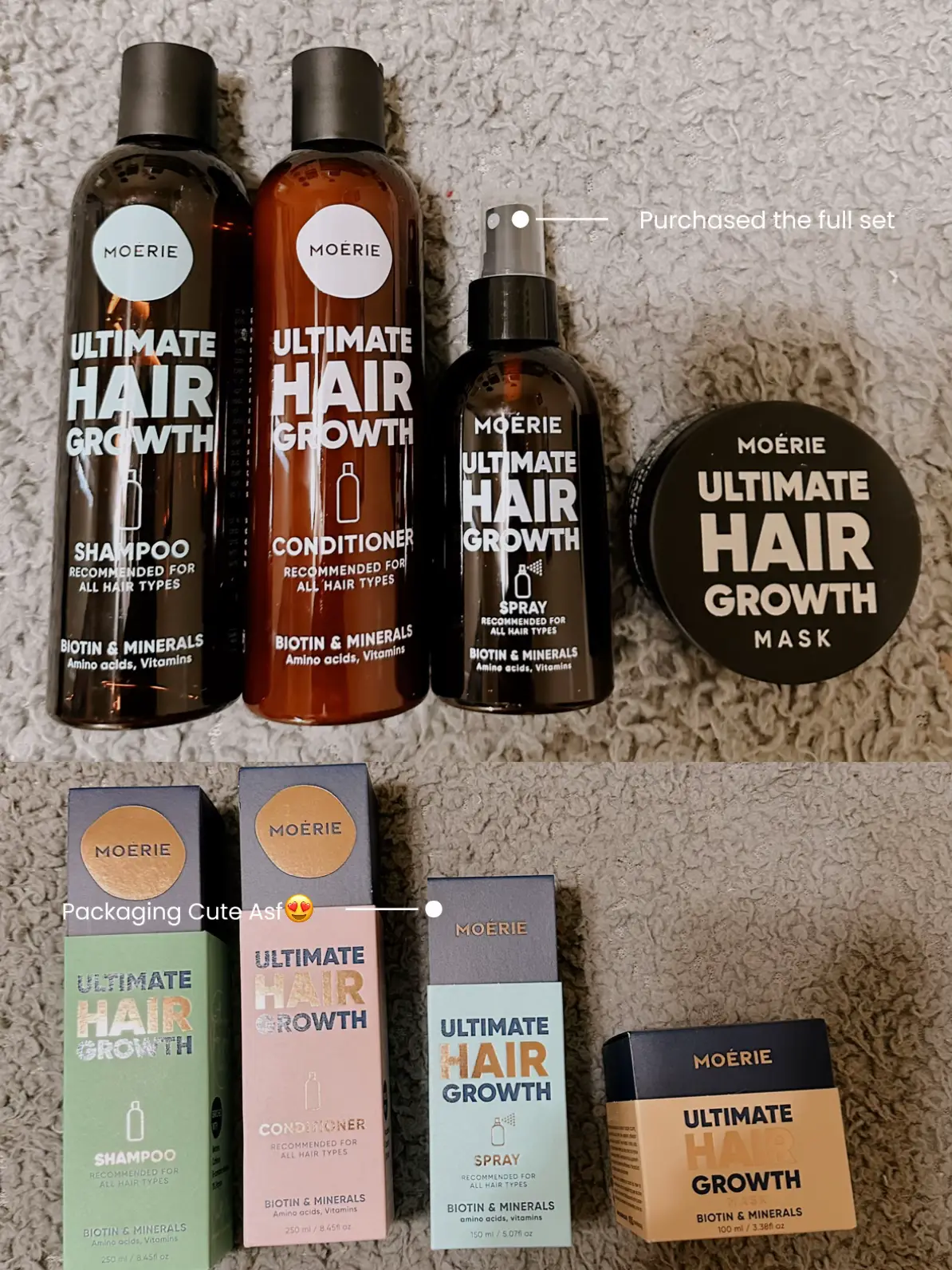 Hair growth offers products by Moerie