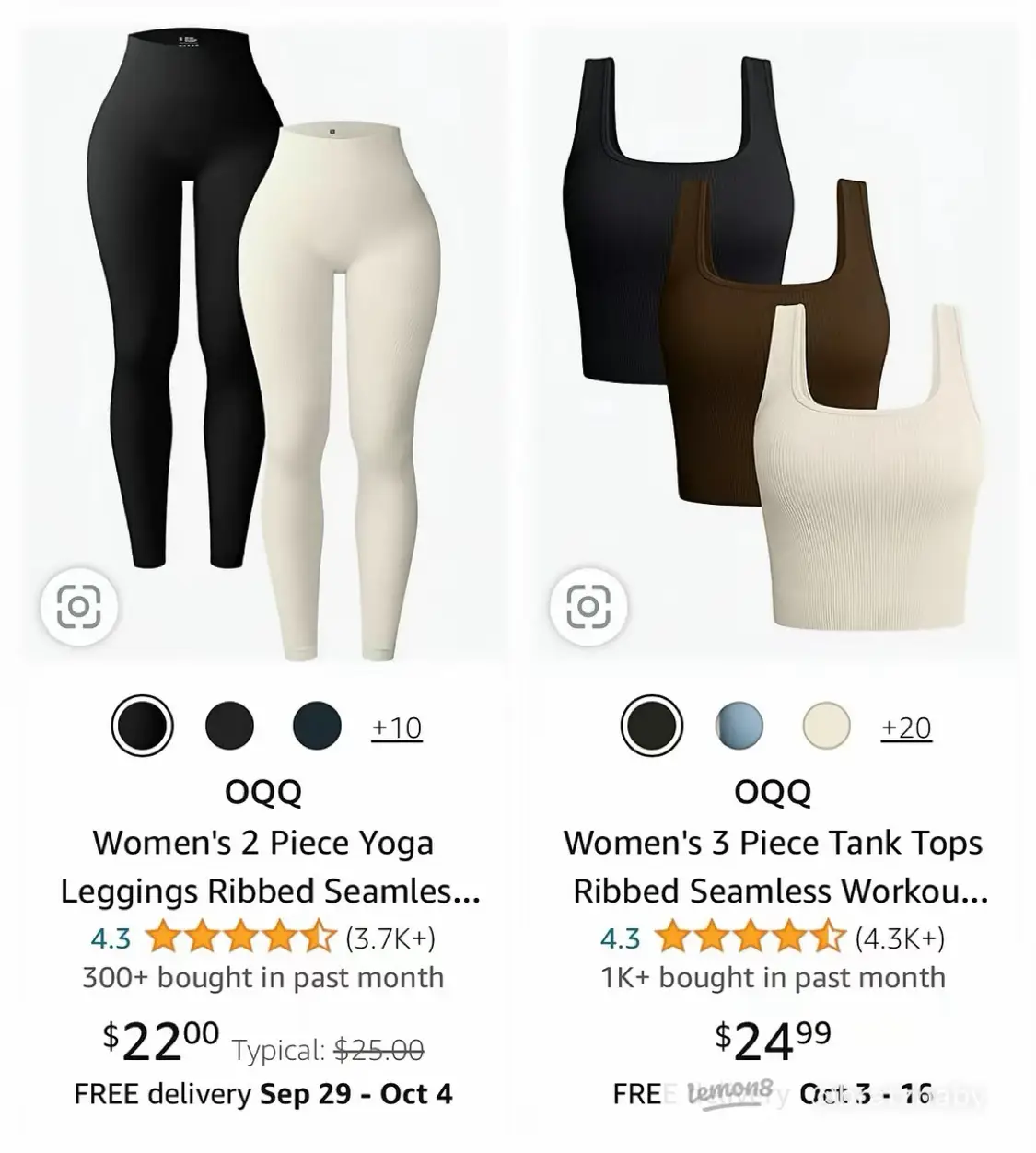 OQQ 3 Pack High Waisted Yoga Shorts for Women Ribbed Seamless