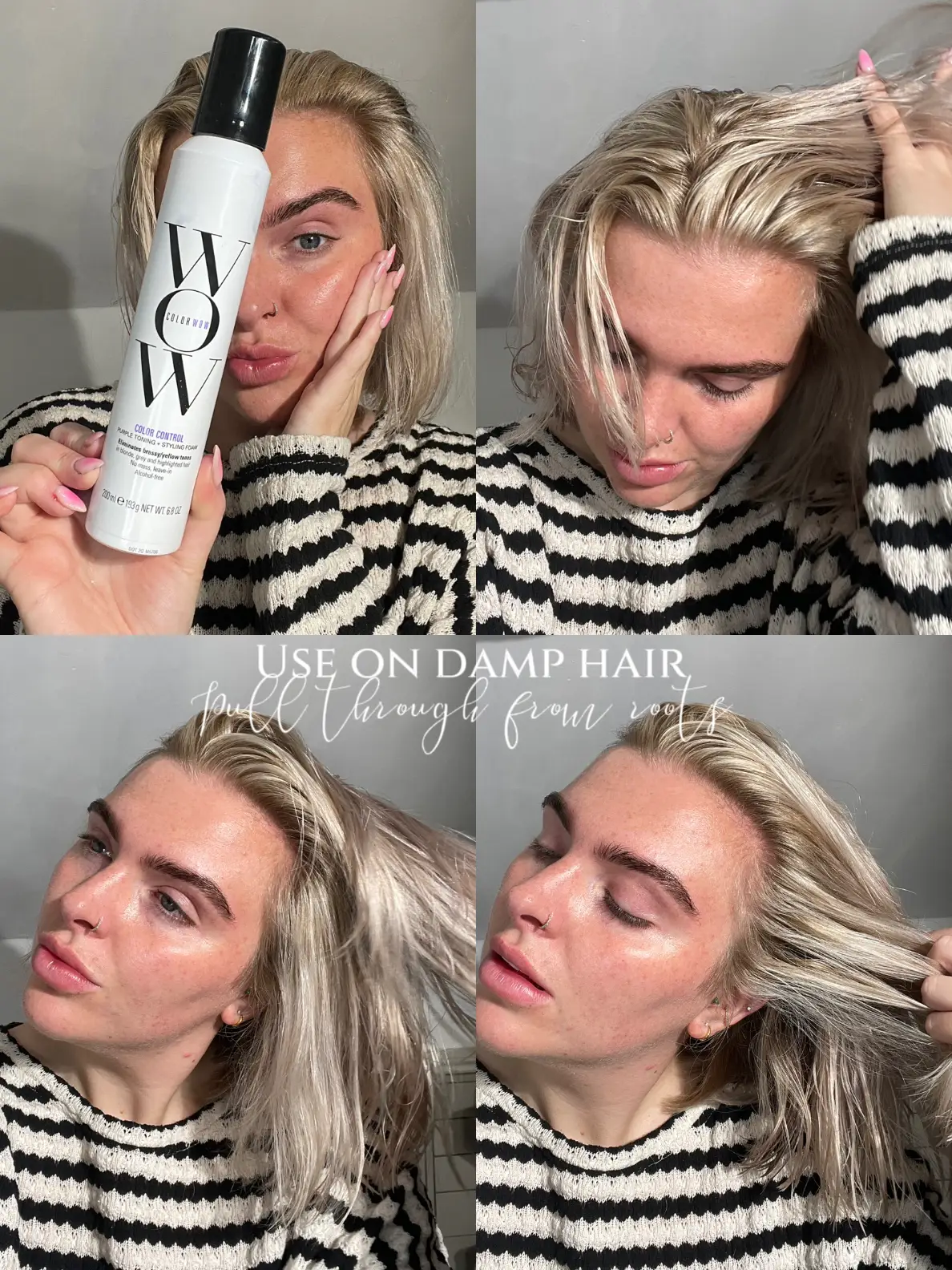 Color Control Purple Toning + Styling Foam for Blonde Hair - COLOR WOW