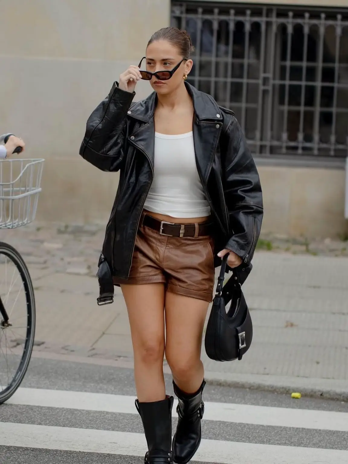 Transitional Dressing: Faux Leather Tank Top and Silk Shorts — The