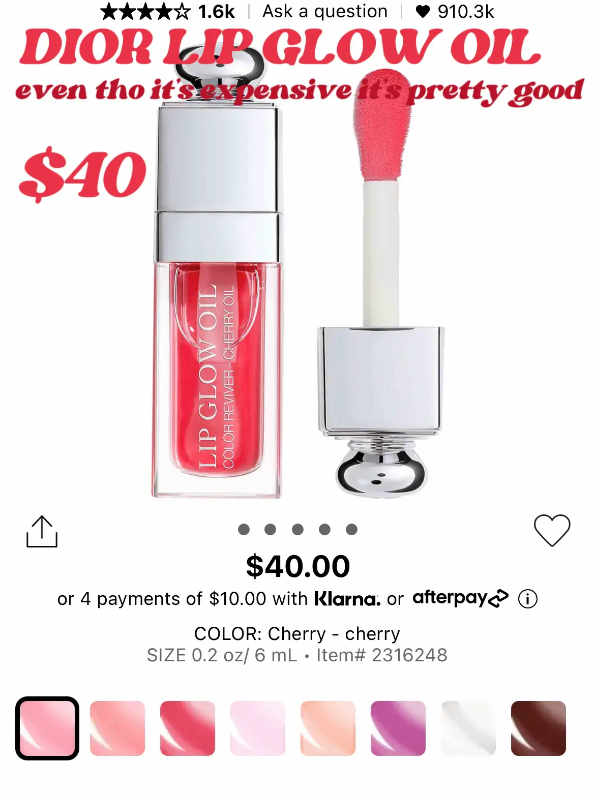 dior lip oil klarna