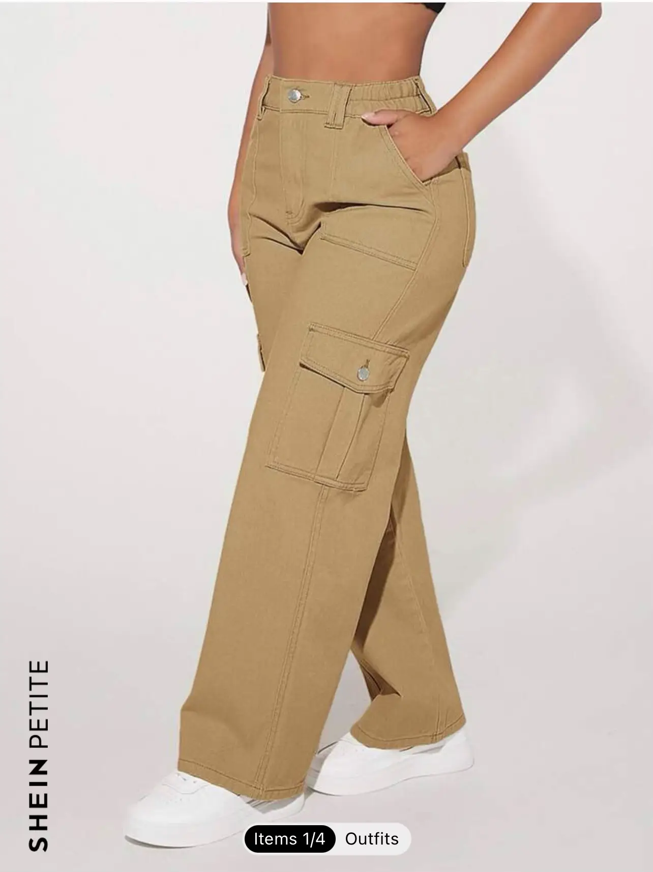 SHEIN PETITE High Waist Slant Pockets Corduroy Pants  High waisted pants  outfit, Trendy outfits for teens, Khaki corduroy pants