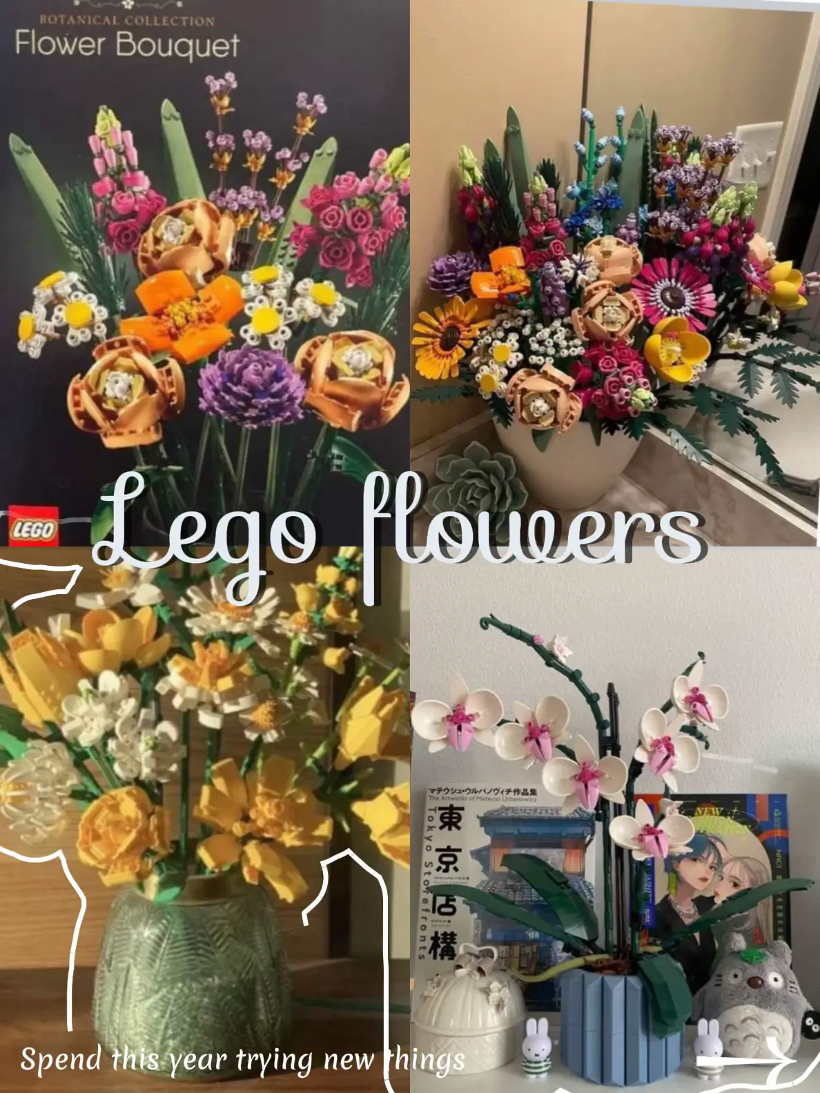The leaves of this Lego flower bouquet are dinosaur wings : r