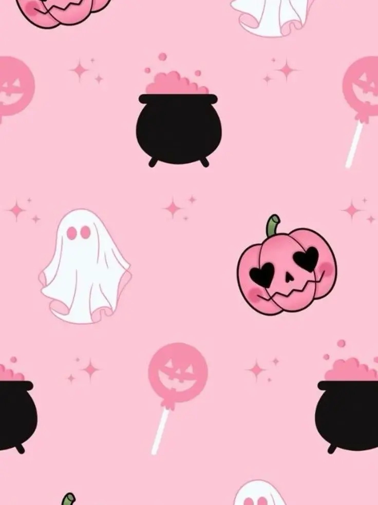 10 Cute Halloween Wallpaper Ideas for Phone & iPhone : Light Pink