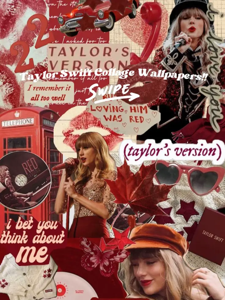 Taylor Swift Collage Kit Red Era Aesthetic Room Decor Swifty Wall