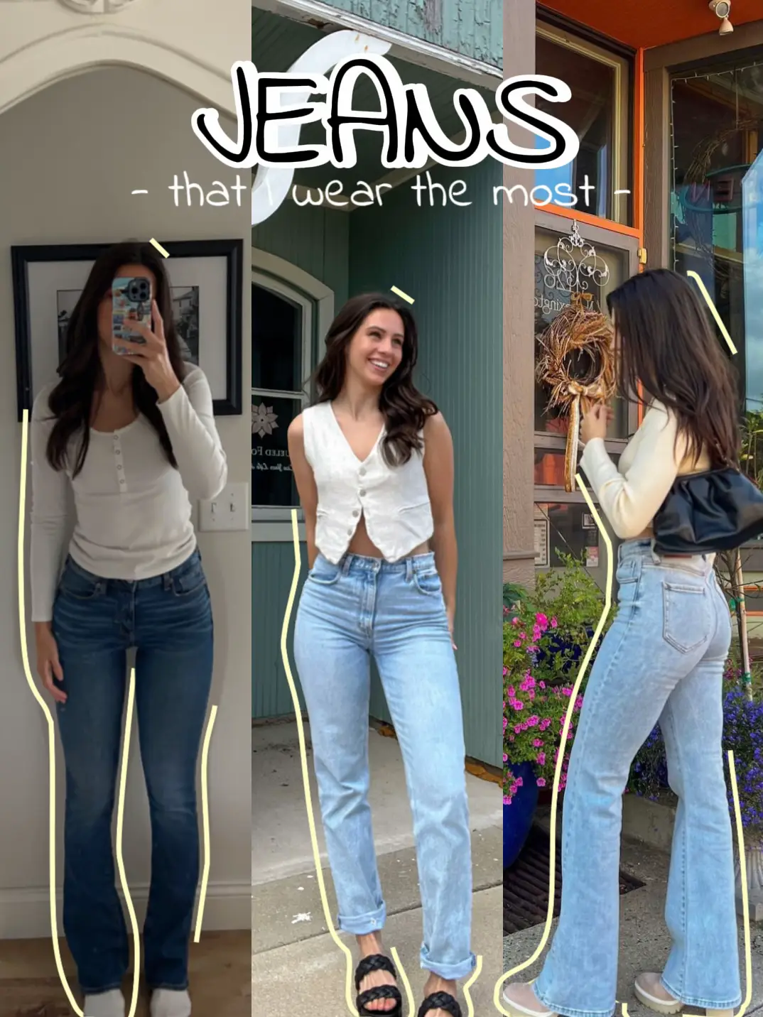 One Pair of Straight Leg Jeans: 20+ Outfit Ideas