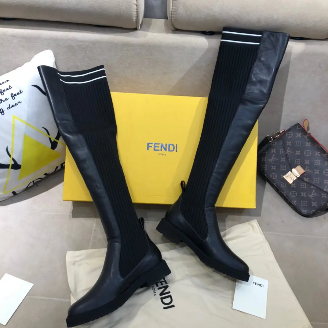 Fendi thigh clearance high sock boots