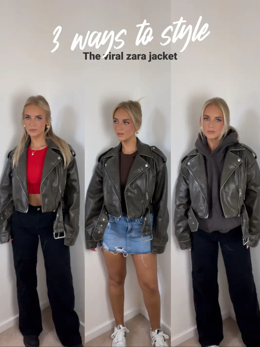 STYLING THE VIRAL ZARA FAUX LEATHER JACKET  MINI REVIEW, OUTFIT IDEAS &  WAYS TO WEAR * I'm back!* 