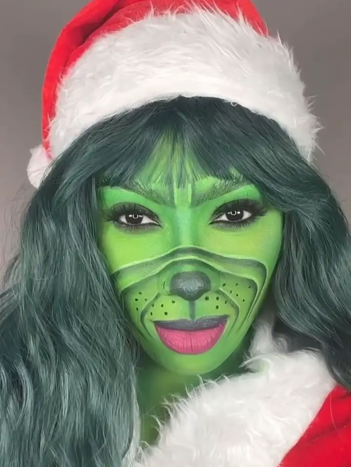 Festive Grinch Makeup
