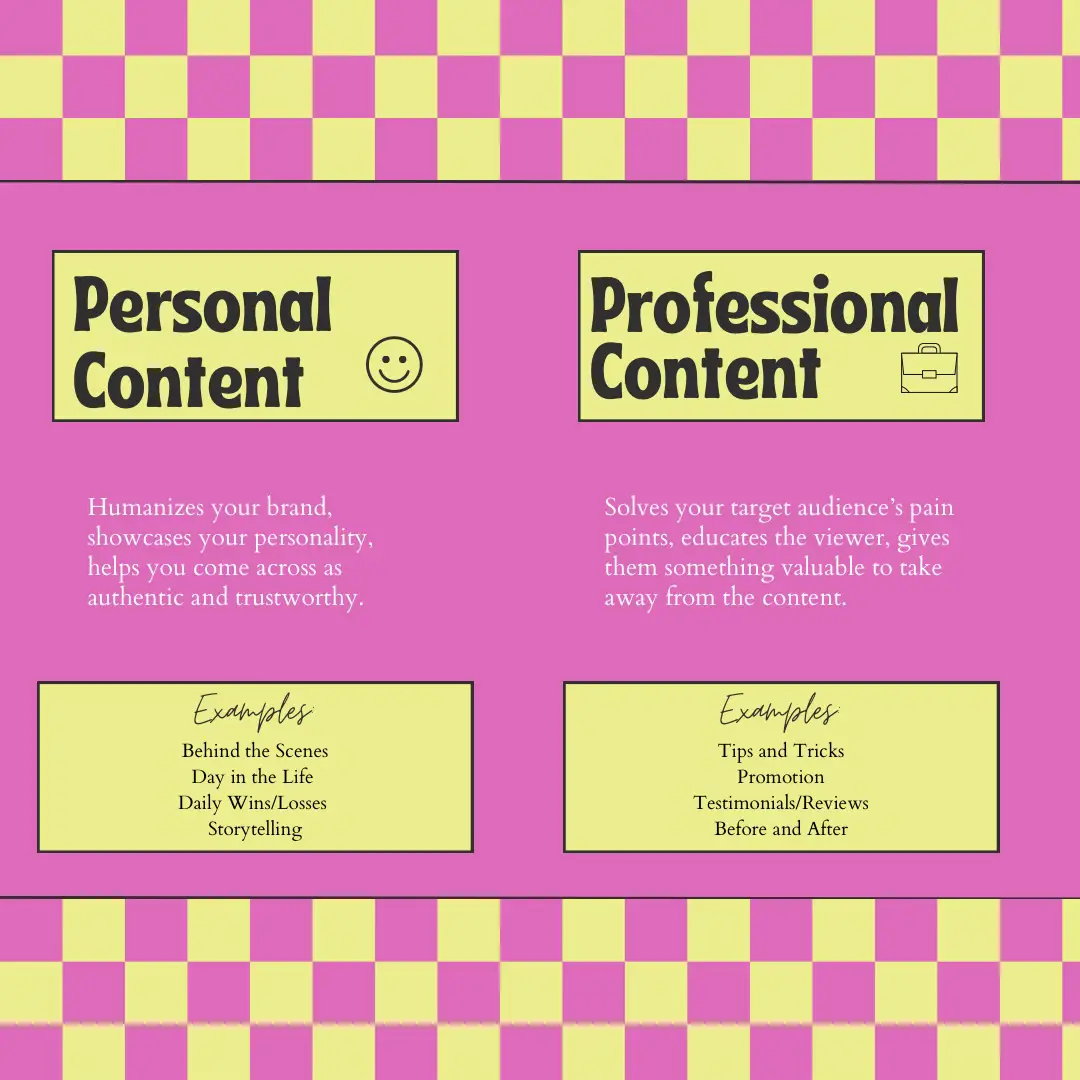 LET'S TALK: Personal VS. Professional Content ✨, Gallery posted by Social  by Lex