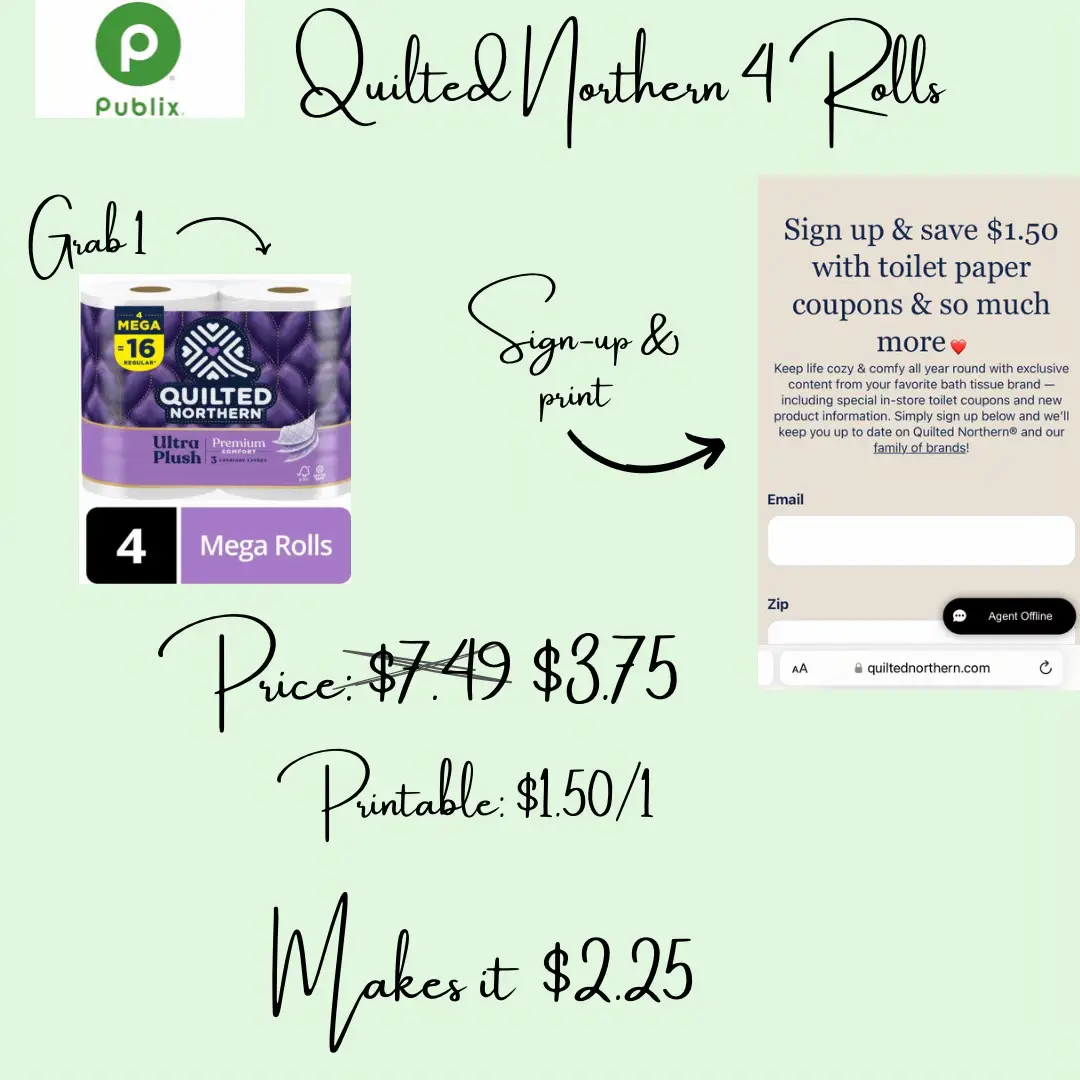Get a 4pack Quilted Northern Mega Rolls for 2.25 Gallery posted by