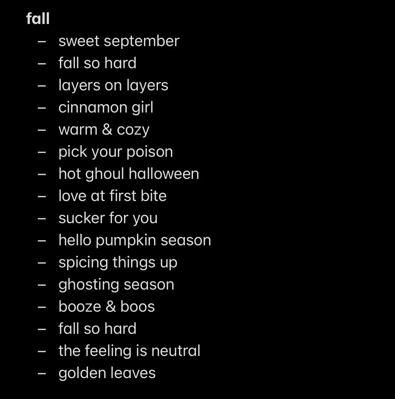  A list of things to do in autumn with a