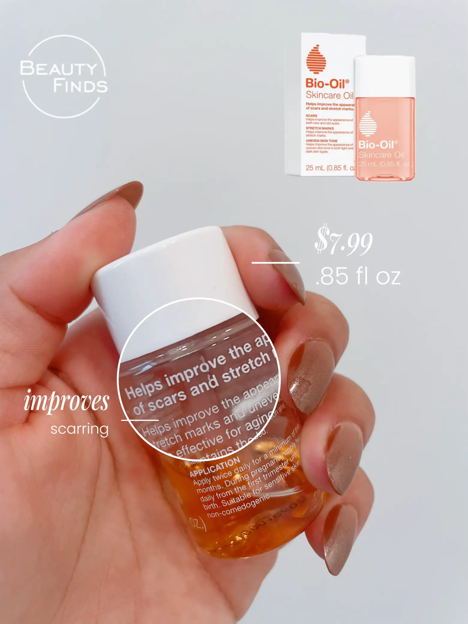 Stretch marks, scars and skin blemishes visible improvement- Bio-Oil