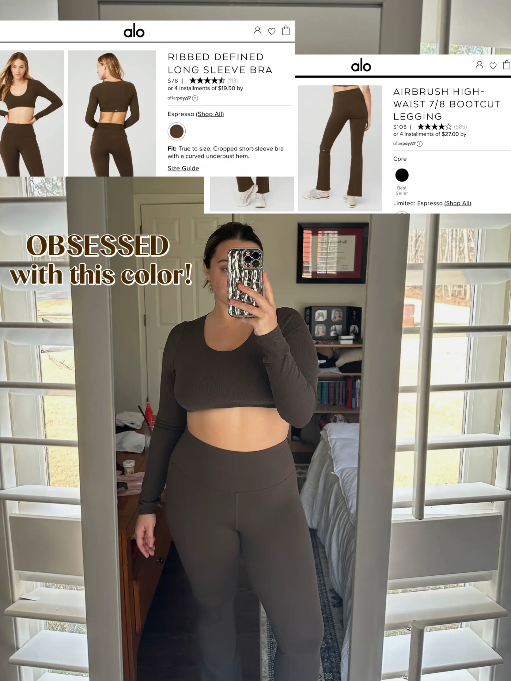 ALO Espresso review 🤎 flare leggings + long sleeve, Gallery posted by KR