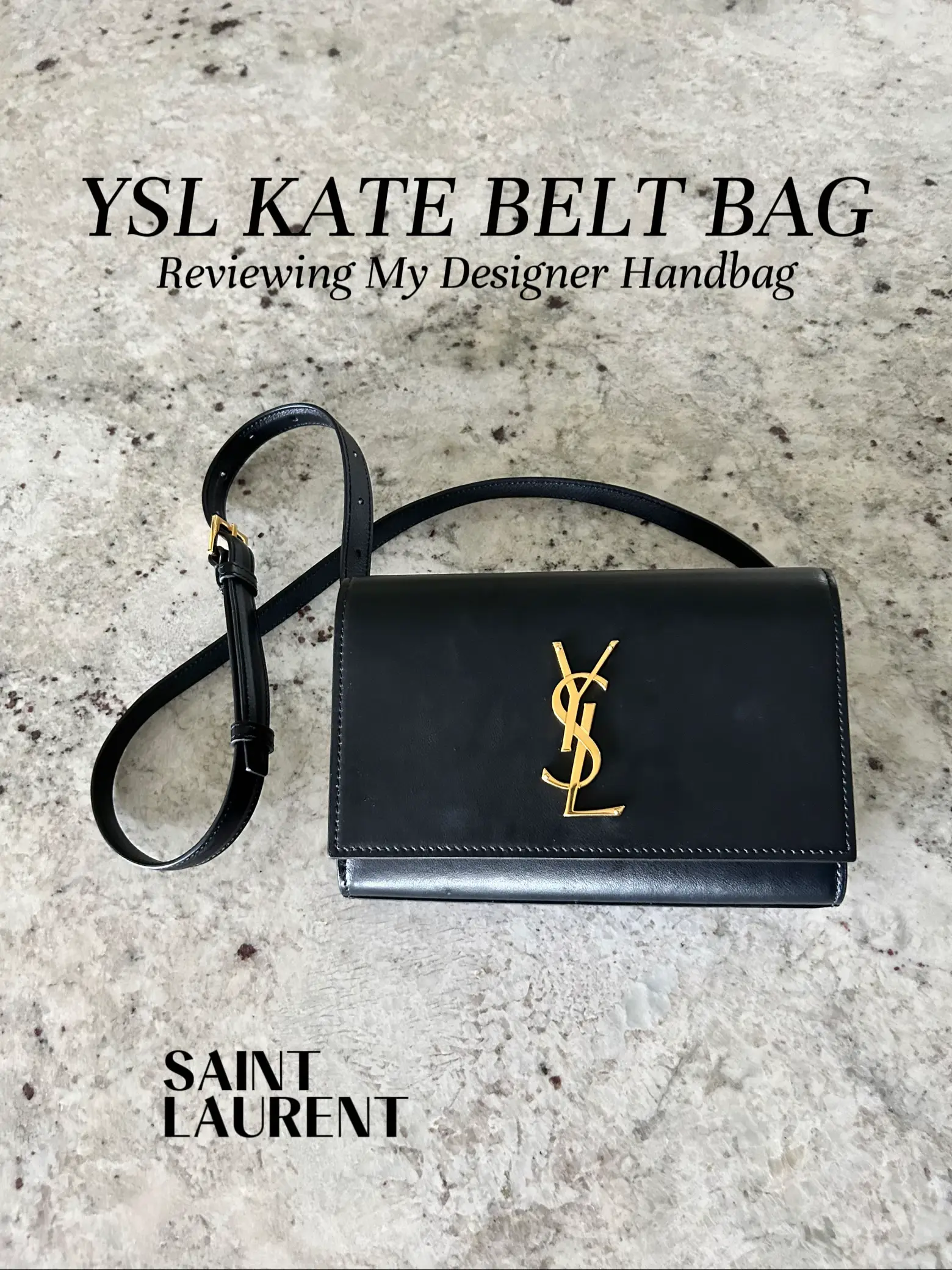 Saint Laurent Kate Black Patent Leather Monogram 85/34 Belt Bag 534395 –  Queen Bee of Beverly Hills