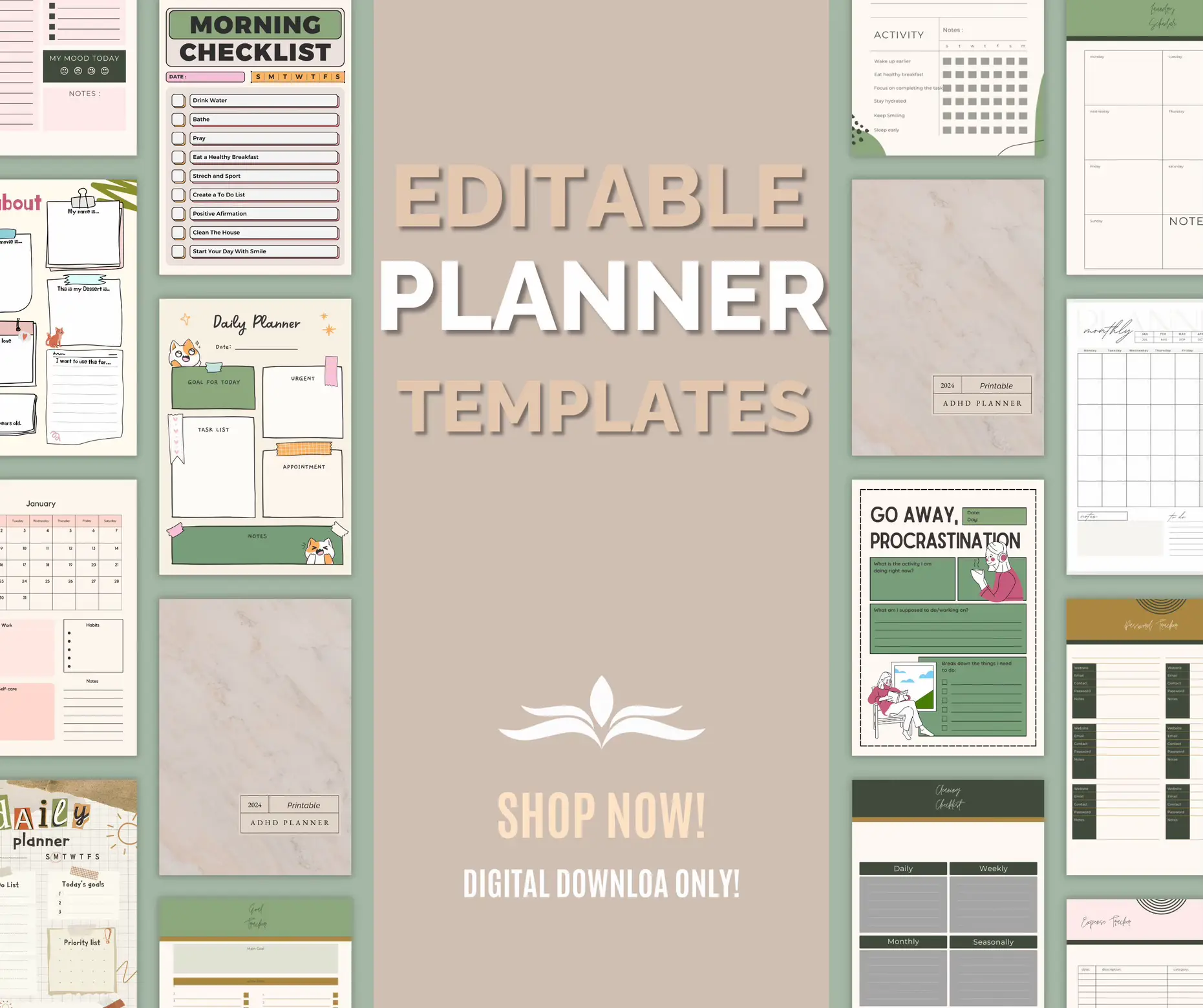 2023-2024 All-in-one Life Planner - Canva Template