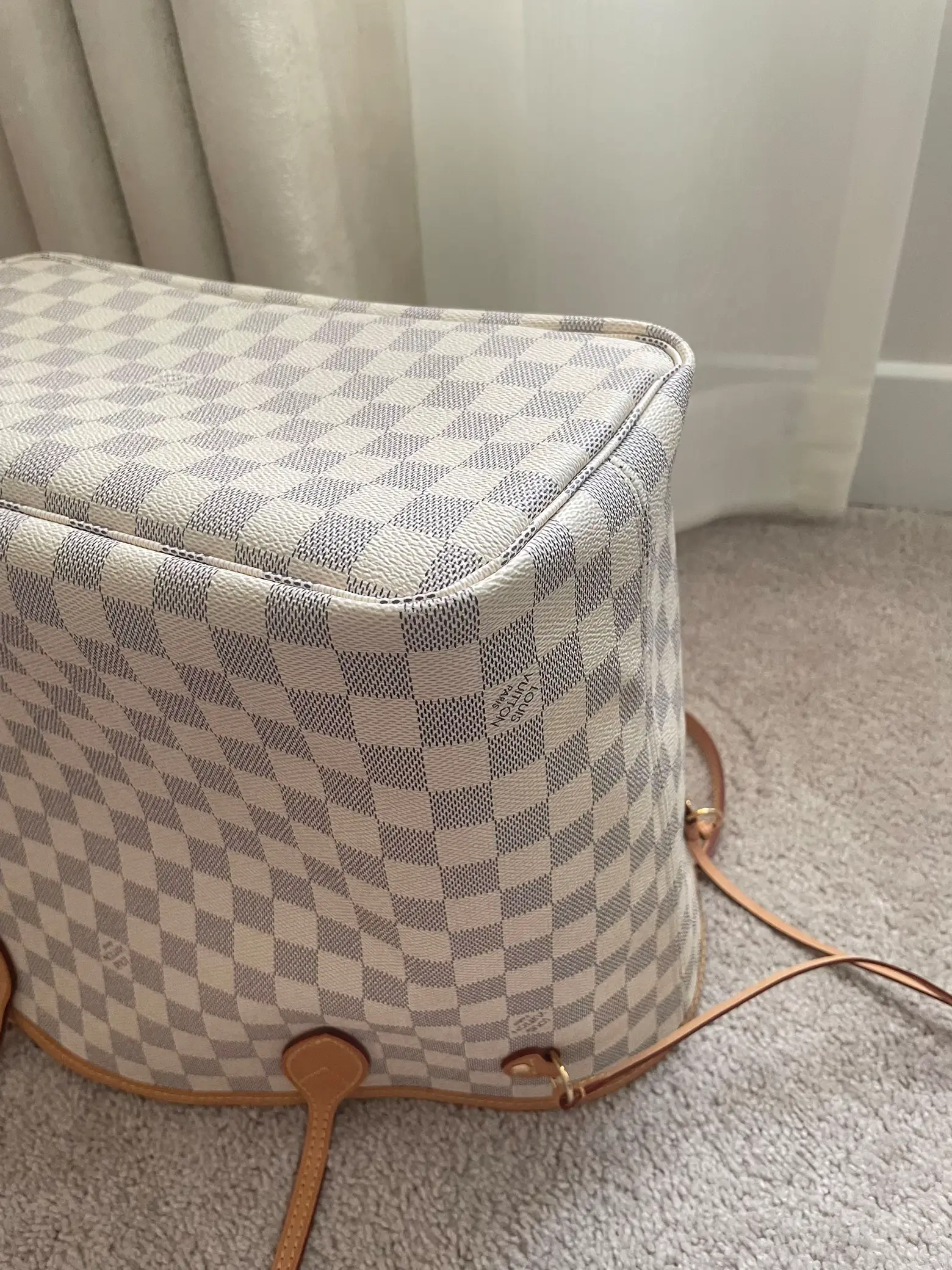 LOUIS VUITTON NEVERFULL MM IN DAMIER EBENE W ROSE BALLERINE INTERIOR –  BLuxe Boutique