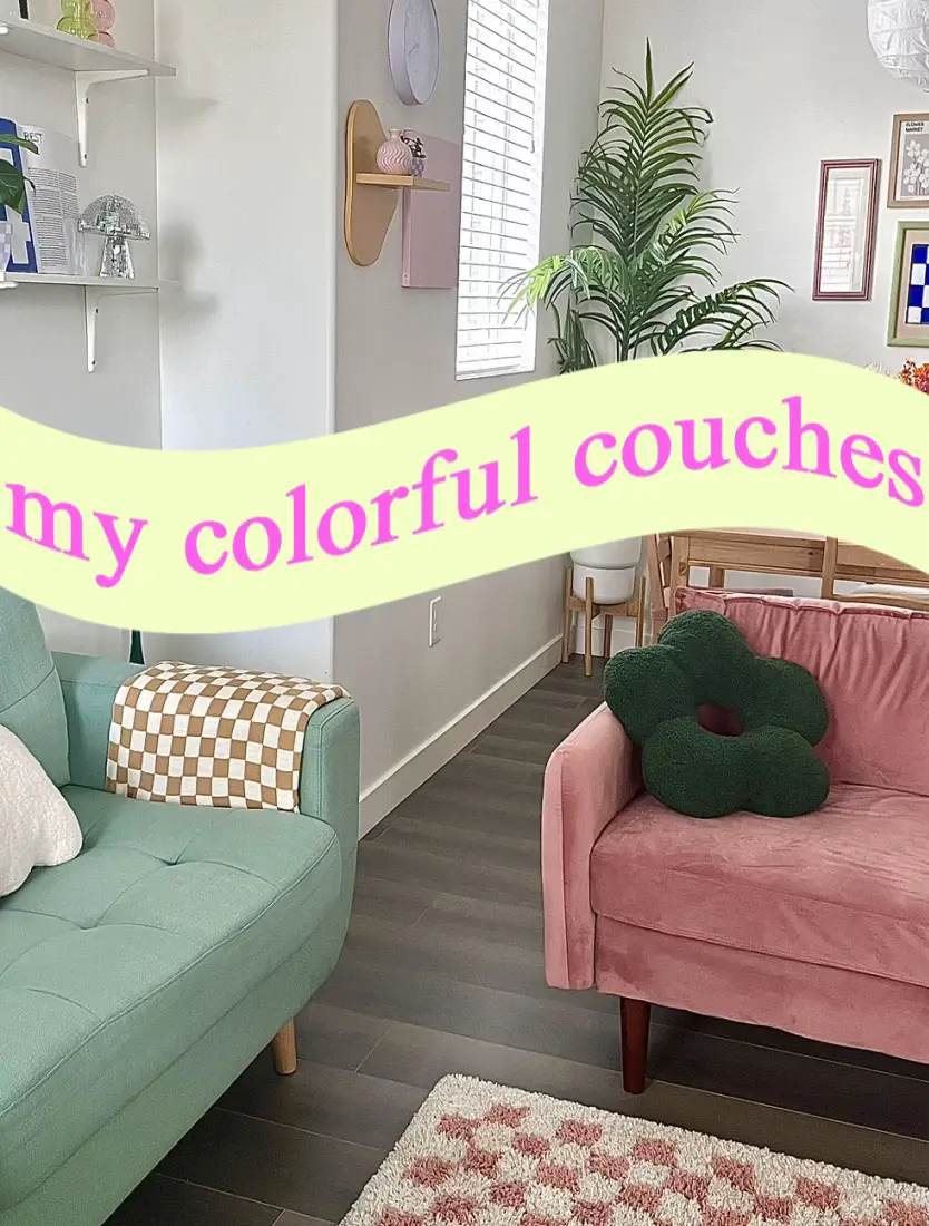 my colorful couches 🛋️💗 Gallery posted by hayley ⊹⋆˚꩜ Lemon8