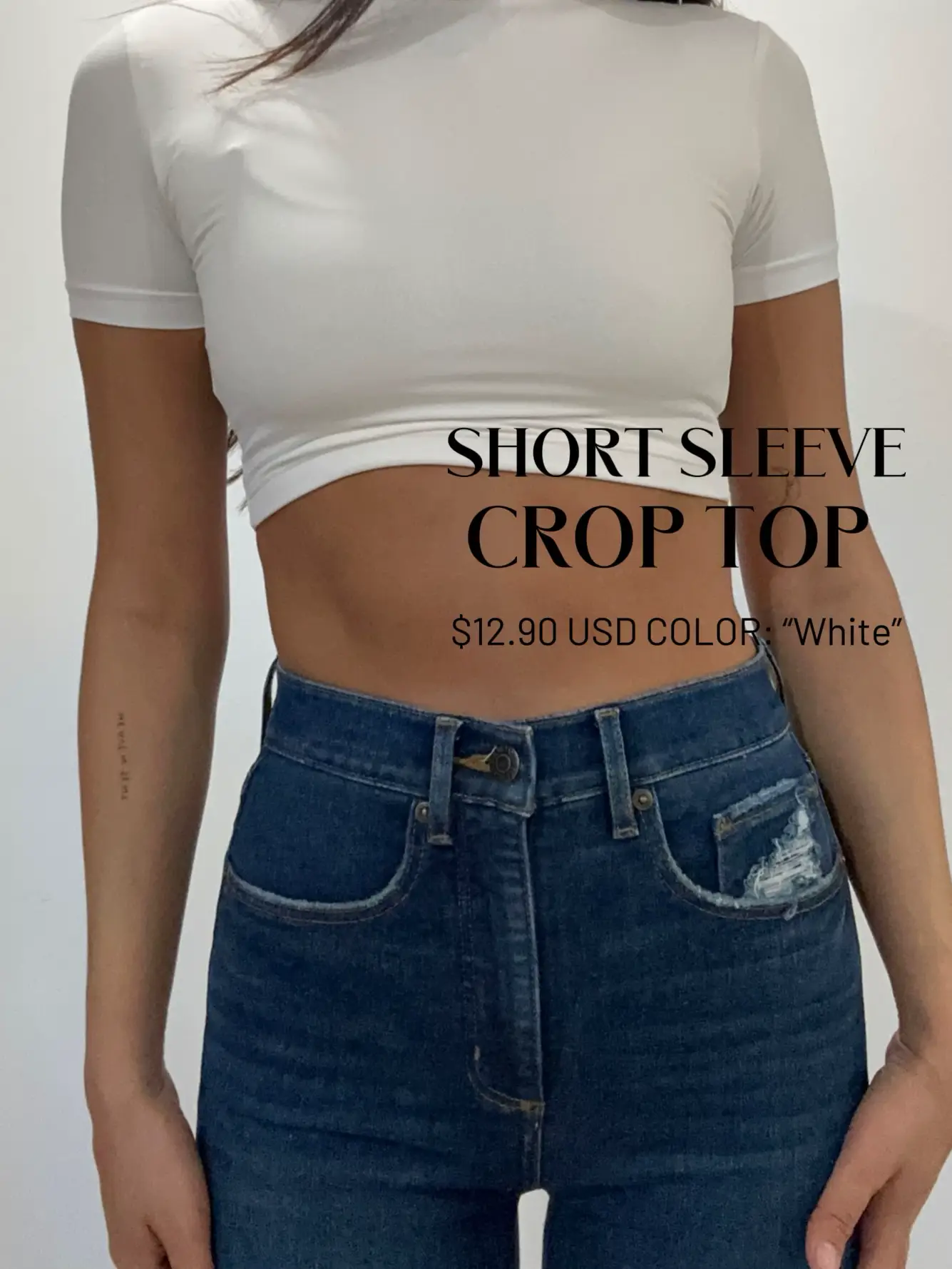 Pointelle Square Neck Short Sleeve Tie Back Sweater Crop Top - China Crop  Top Manufacturers and Black Crop Top price