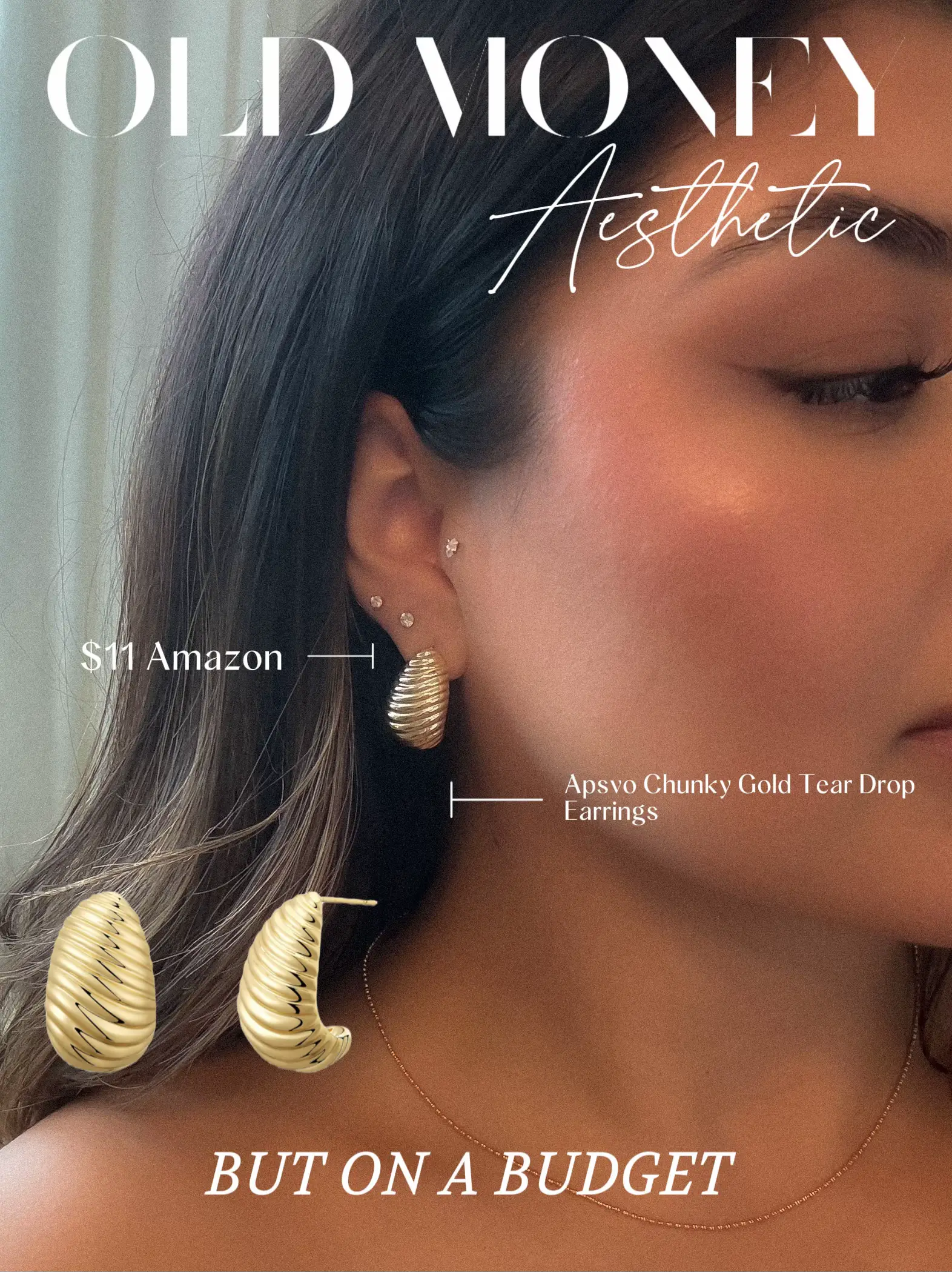  Apsvo Earring Dupes Extra Large Chunky Gold Hoop