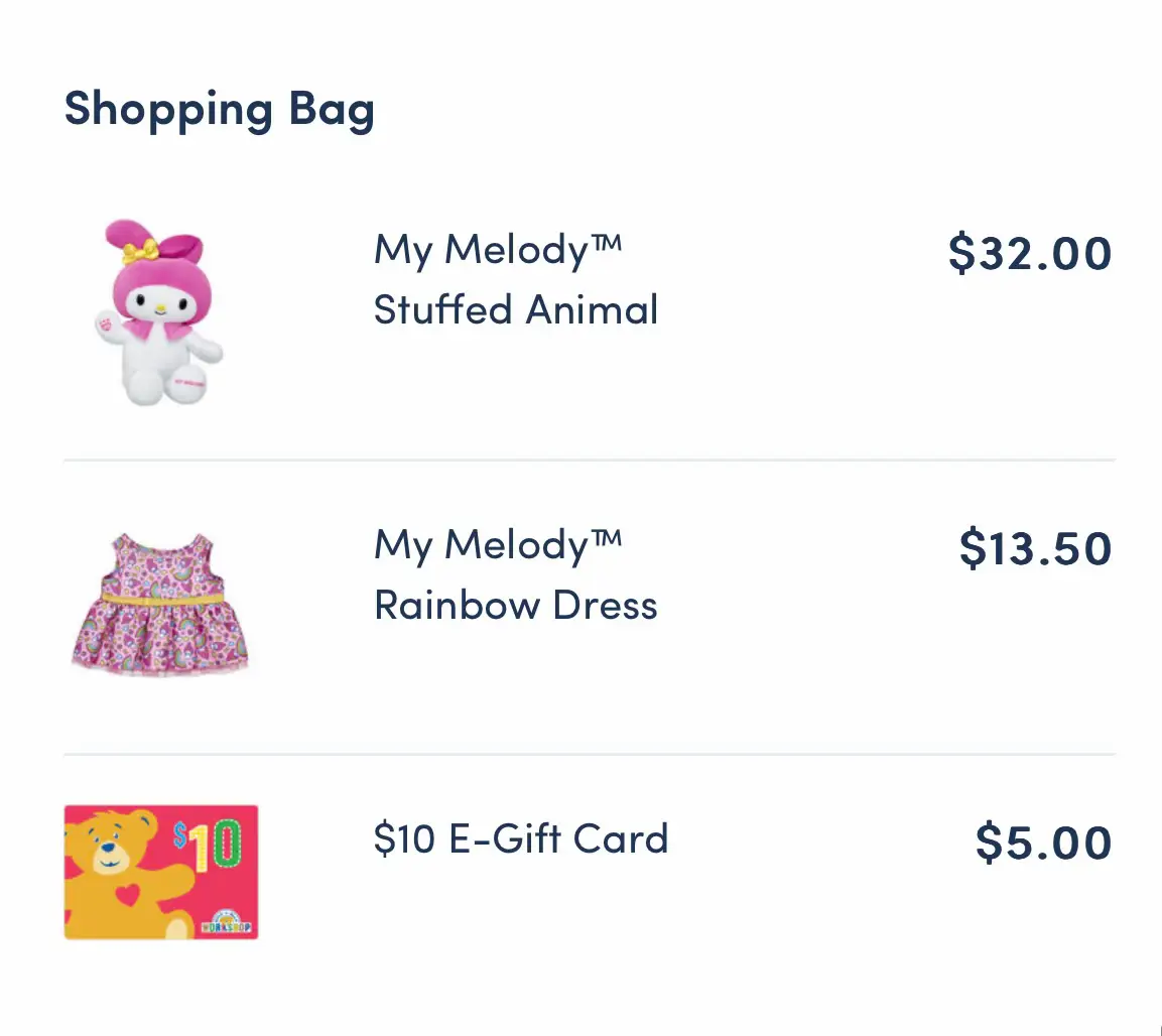 My Melody Stuffed Animal Gift Set with Rainbow Dress