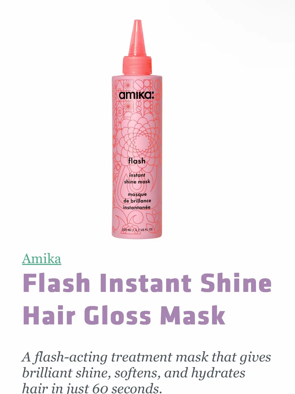 flash instant shine mask: 60 seconds to shiny + soft hair