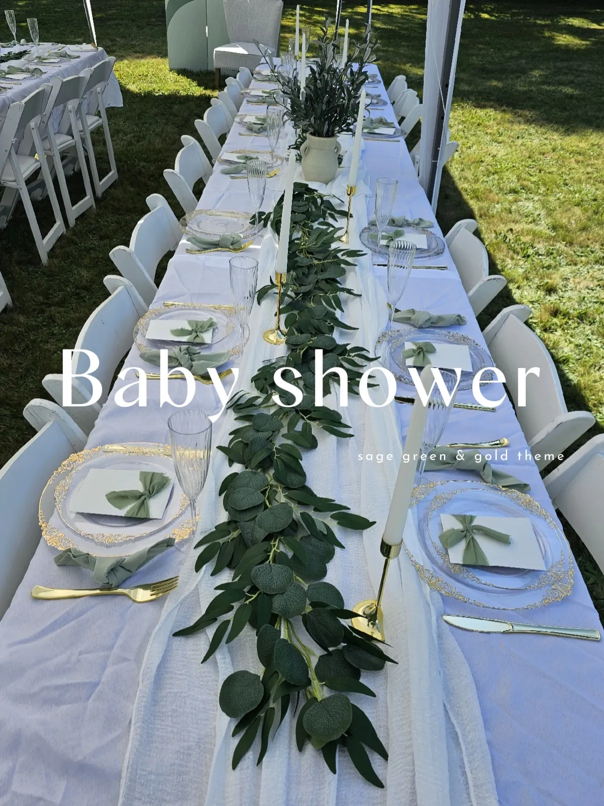 Sage Green Neutral Baby Shower - Gender Reveal Decoration - 283