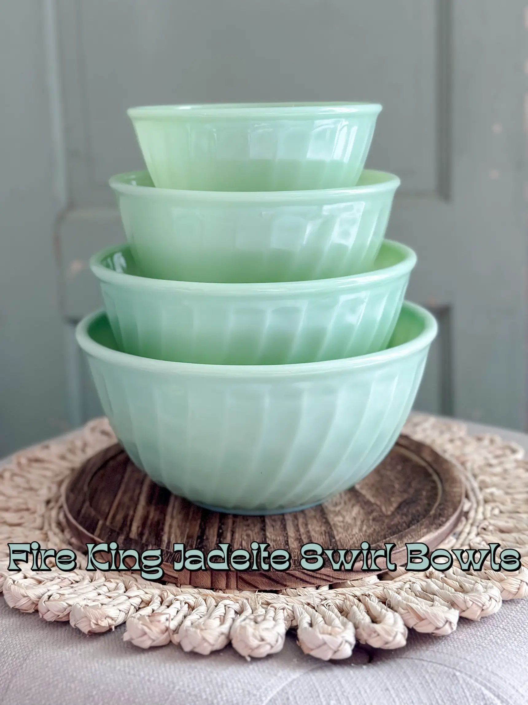 Fire king jadeite retro vintage green dishes 
